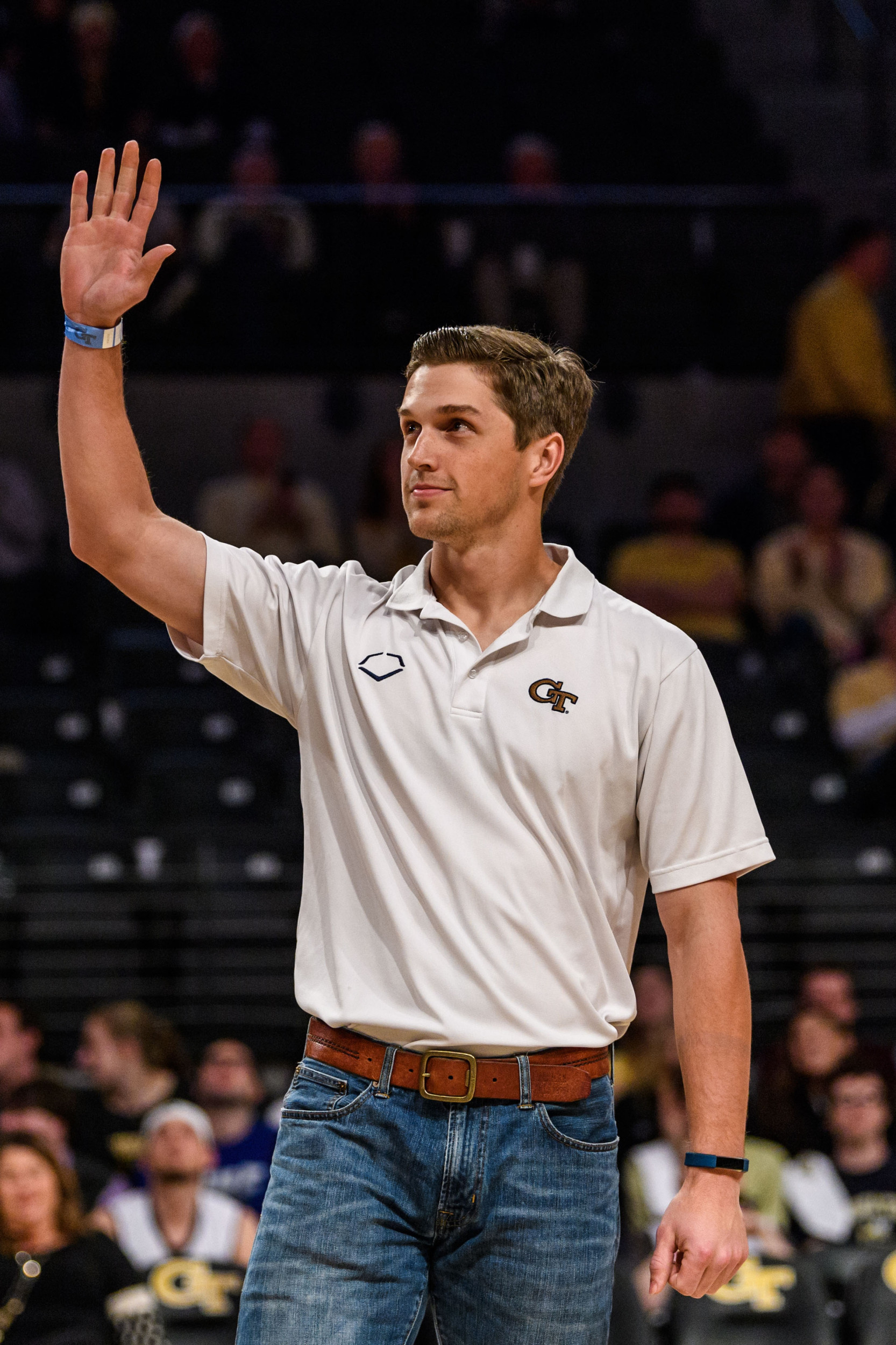 Kel Johnson (Baseball) was recognized on the court for earning an ACC Postgraduate Scholarship.