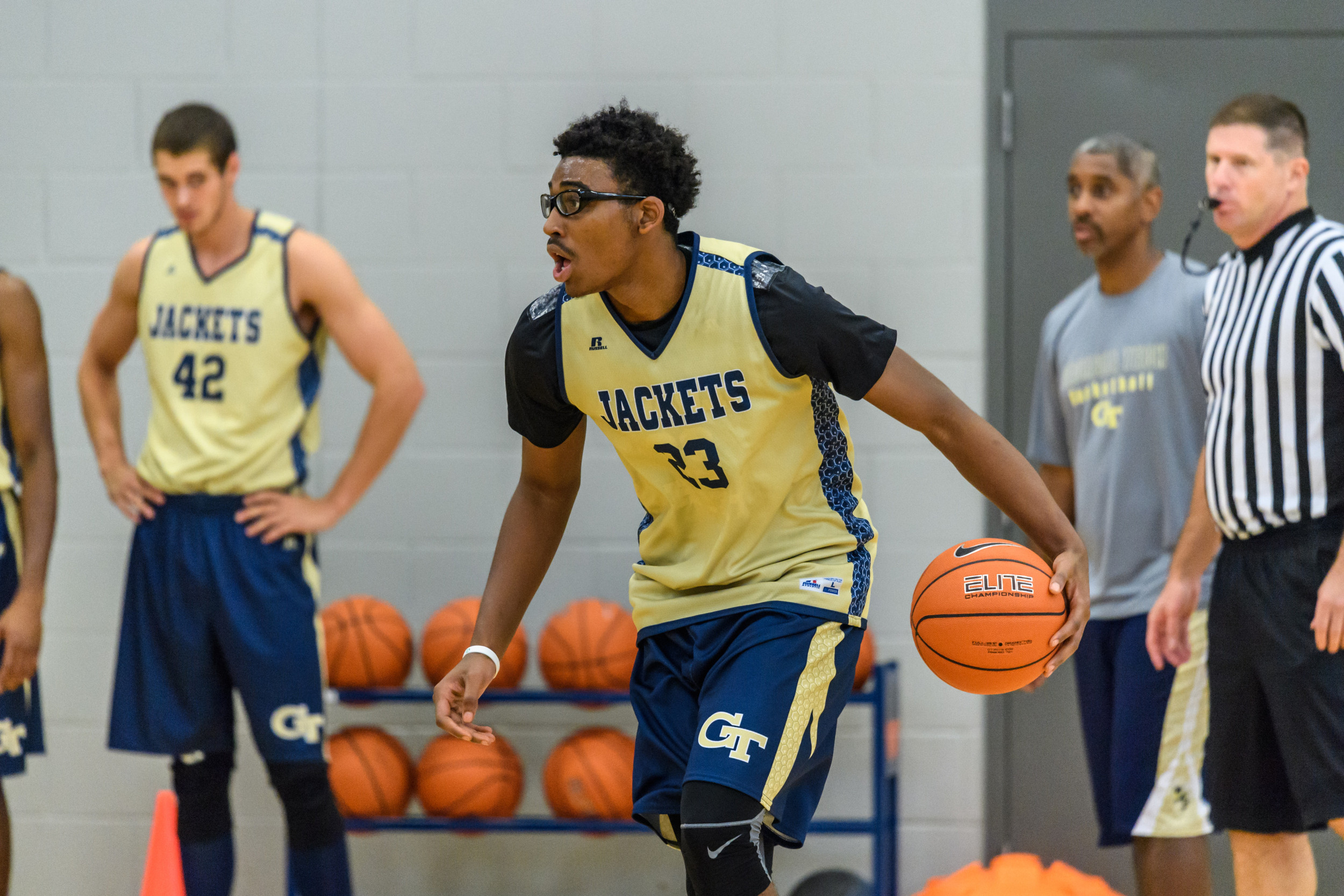 Christian Matthews at Georgia Tech men's basketball practice, Zelnak Center, October 11, 2016
