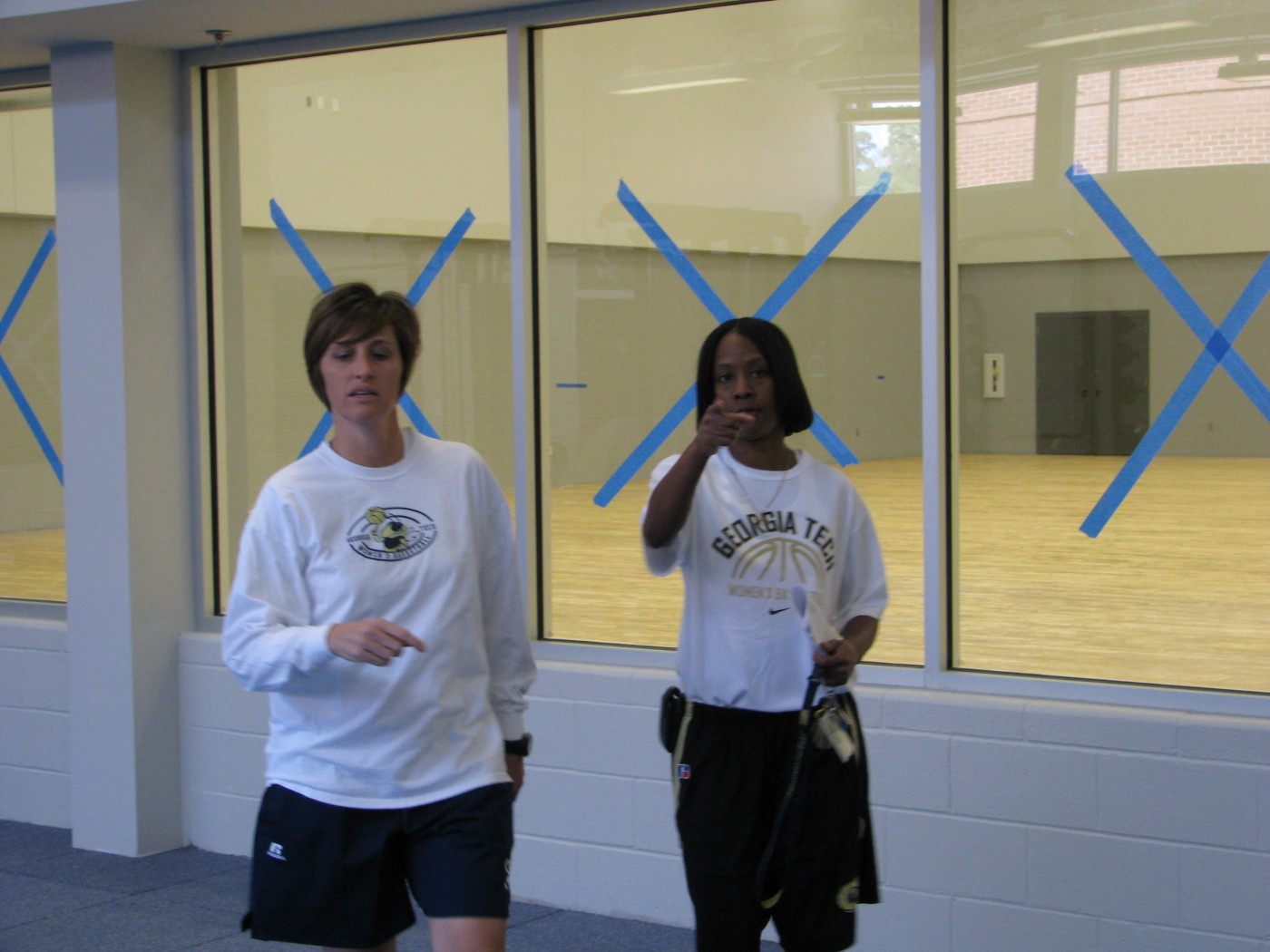 Associate Head Coach Teri Moren with assistant director of operations Alex Stewart