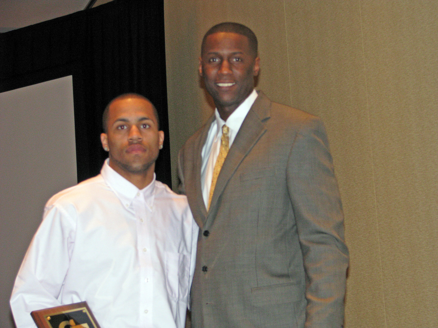 Moe Miller wins the team's Perseverance Award, presented by director of operations Willie Reese.