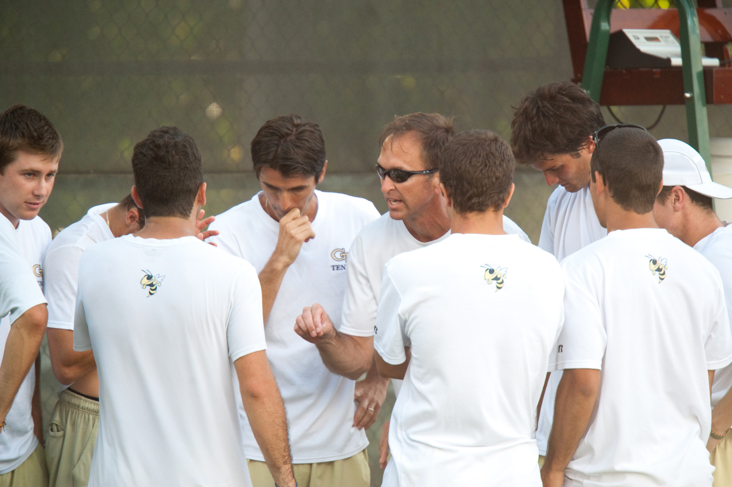 Kenny Thorne and the Yellow Jackets following Tech's NCAA second round match vs, Mississippi State, May 14, 2011