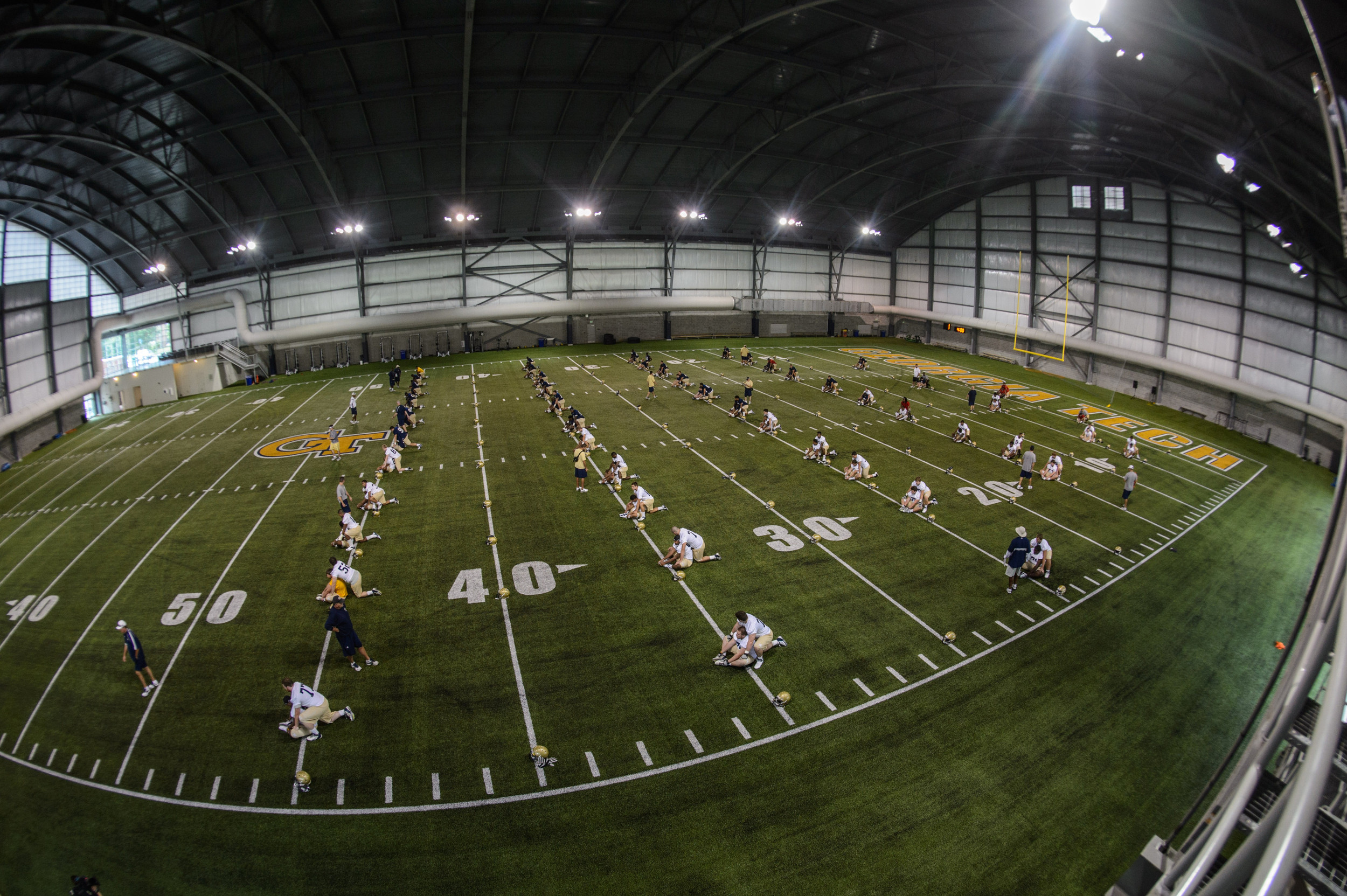 First practice of 2013 GT Football Camp.