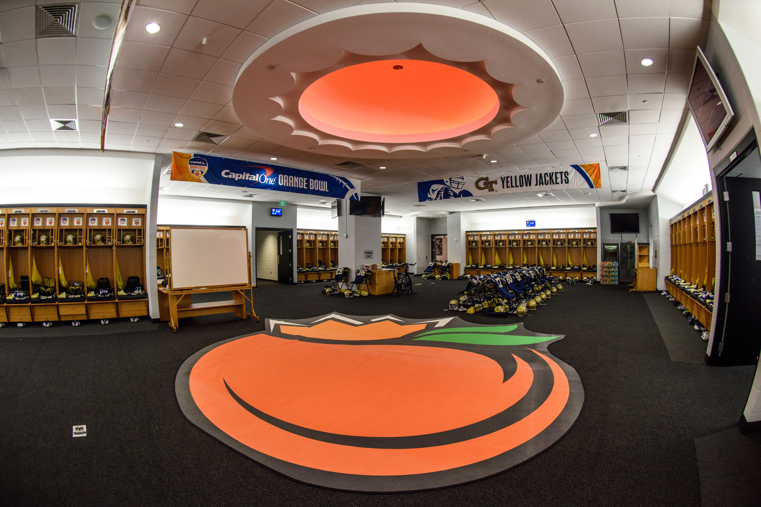 The Georgia Tech locker room awaits the team
