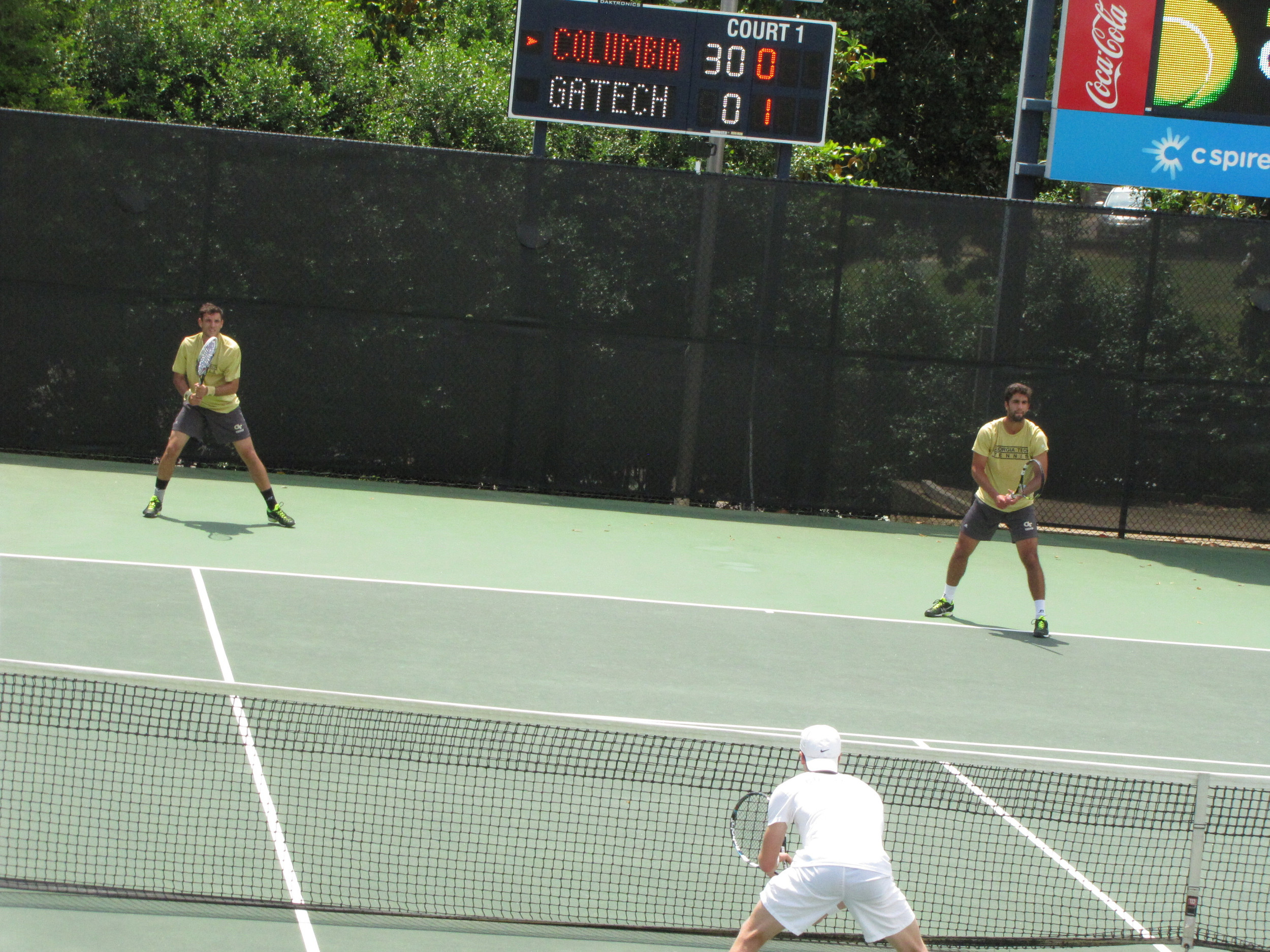 Eduardo Segura, Carlos Benito - MTEN vs. Columbia, May 8, 2015, NCAA Regional, Oxford, Miss.