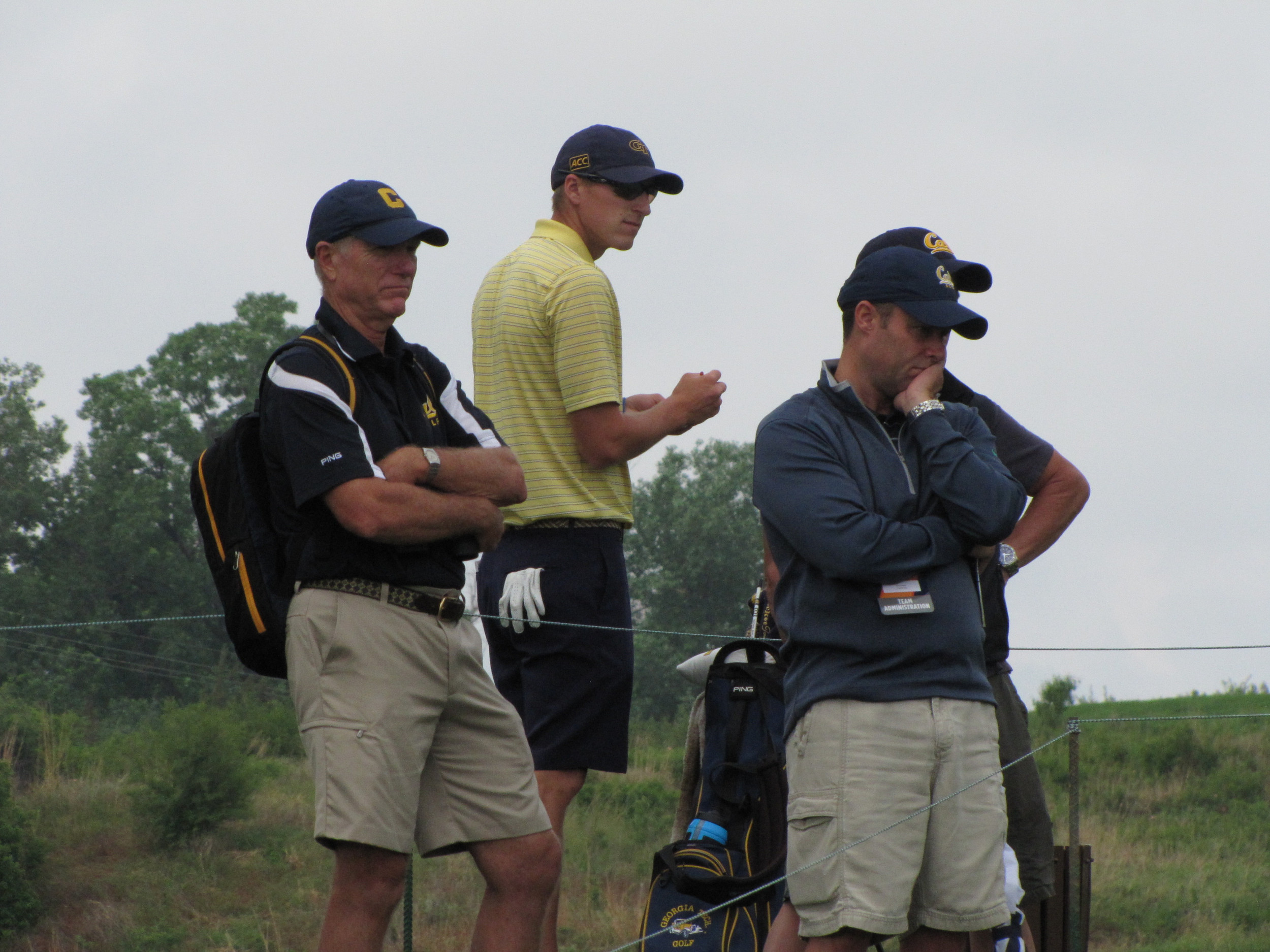 Richy Werenski watches play at the 1st green during the first round of NCAA Championship, May 24, 2014