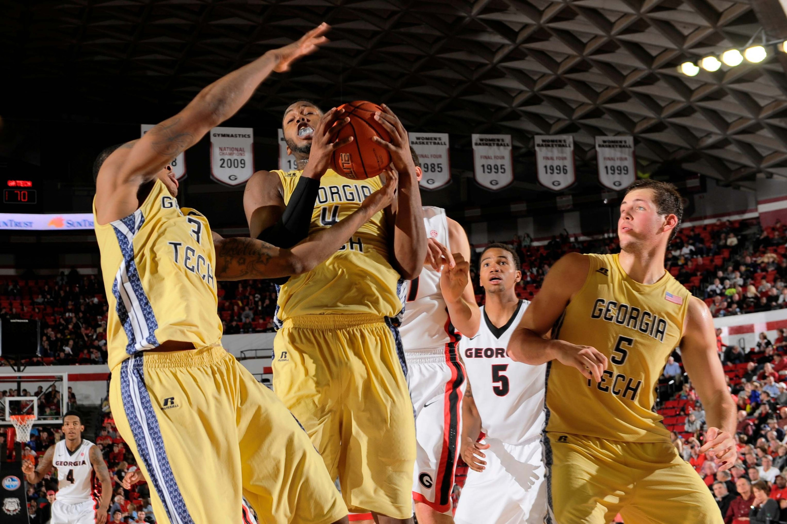 Guard/forward Marcus Georges-Hunt (3) grabs a rebound during the second half. Dale Zanine-USA TODAY Sports