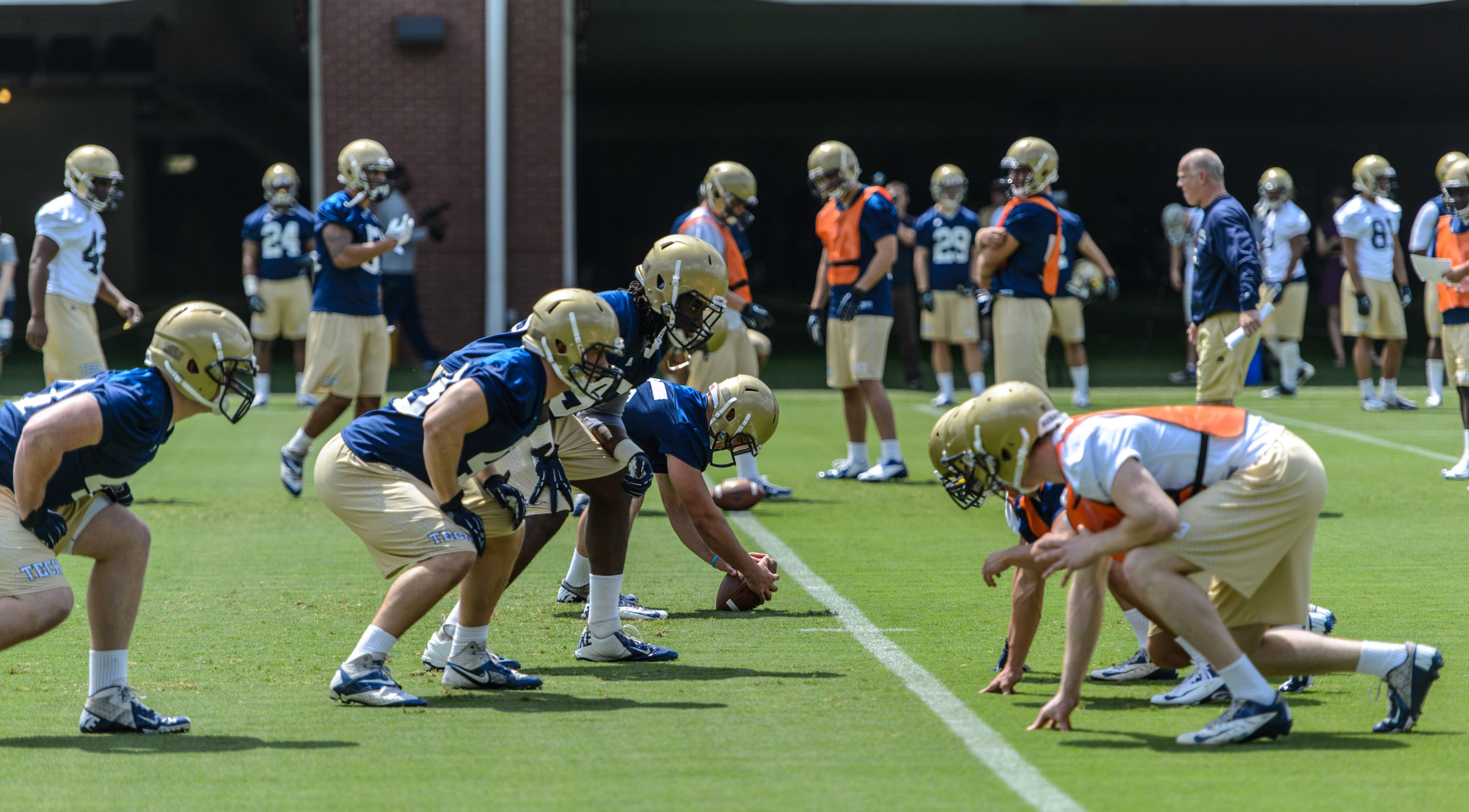 First practice of 2013 GT Football Camp.