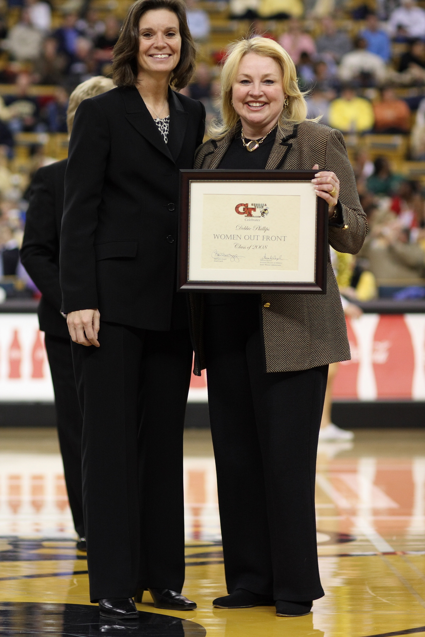 Asst. AD/SWA Theresa Wenzel with Women Out Front Honoree