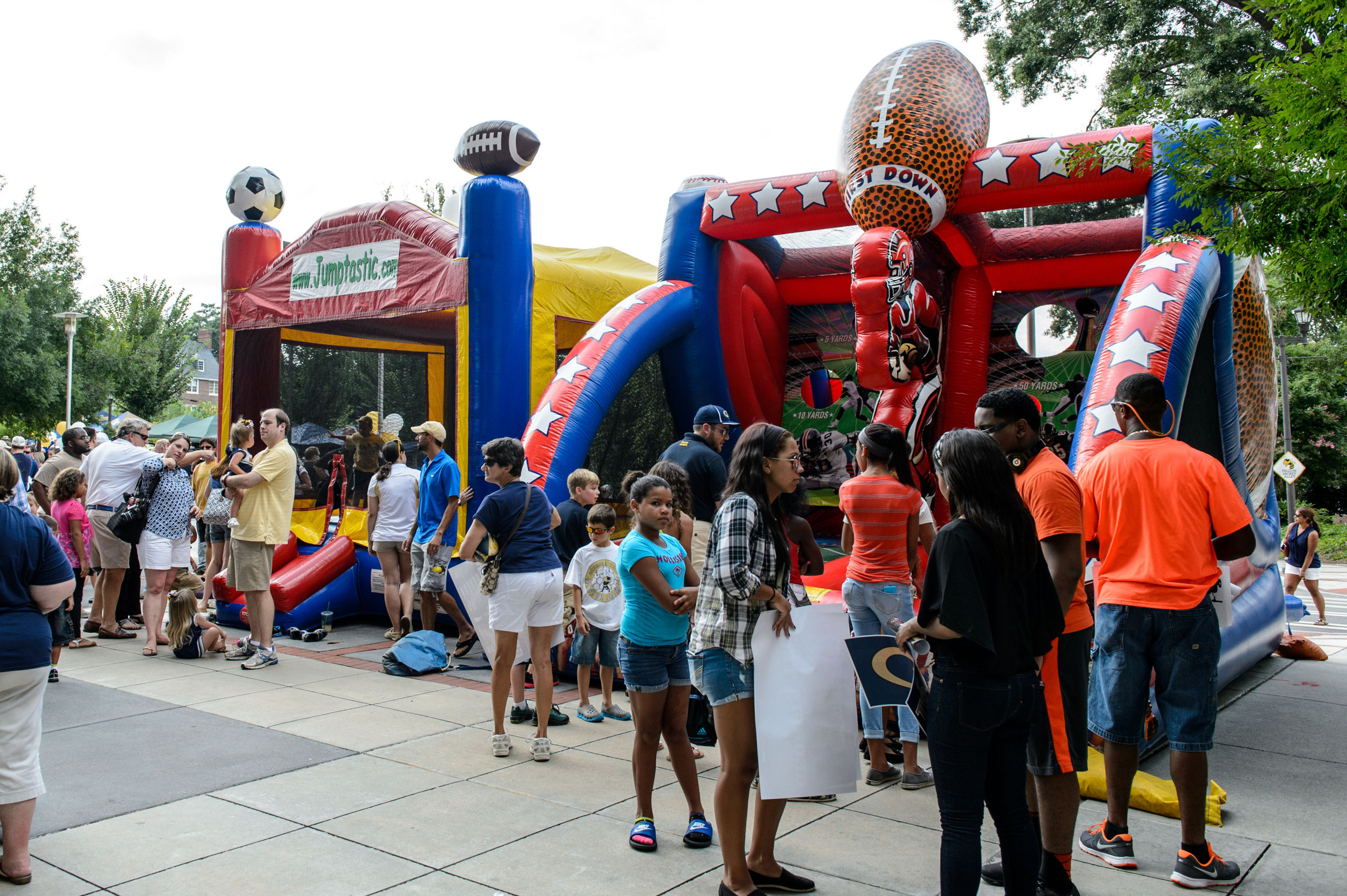 Bouncy castles at 2014 Fan Day