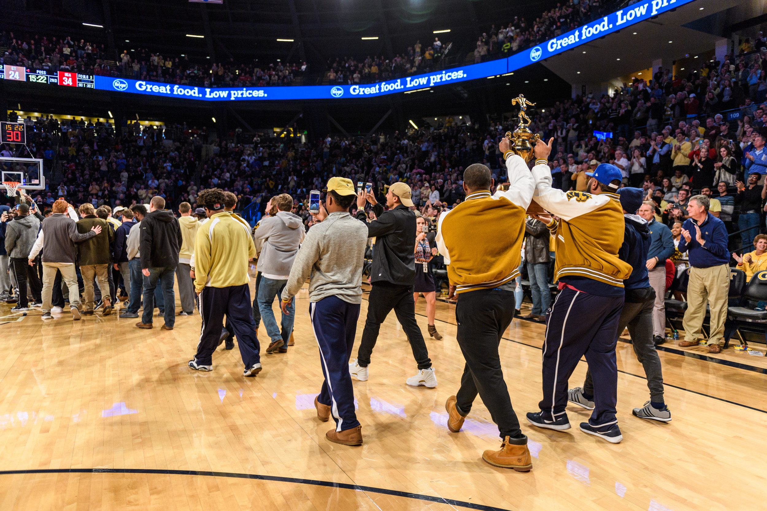 The Georgia Tech football team was honored at halftime