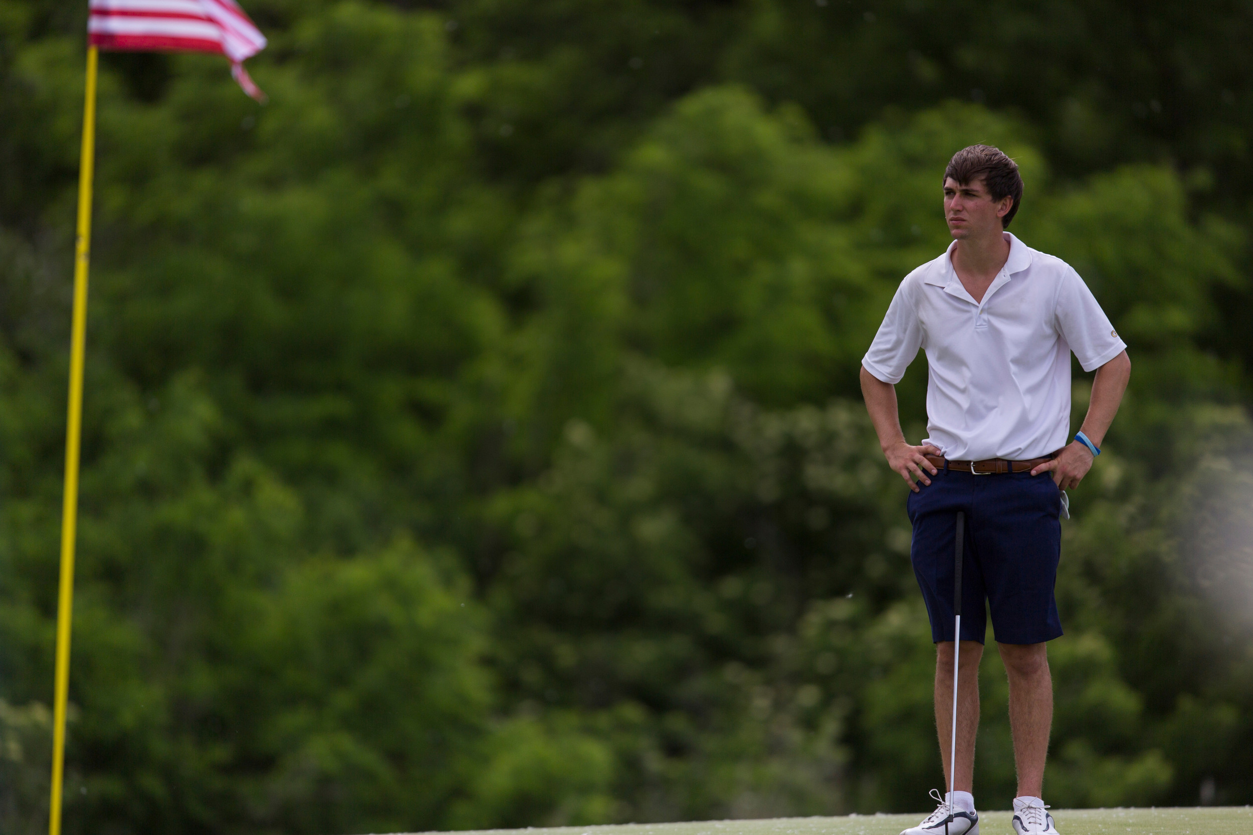 Ollie Schniederjans at the 2014 NCAA Golf Championship, May 23-28, Prairie Dunes Country Club, Hutchinson, Kan.