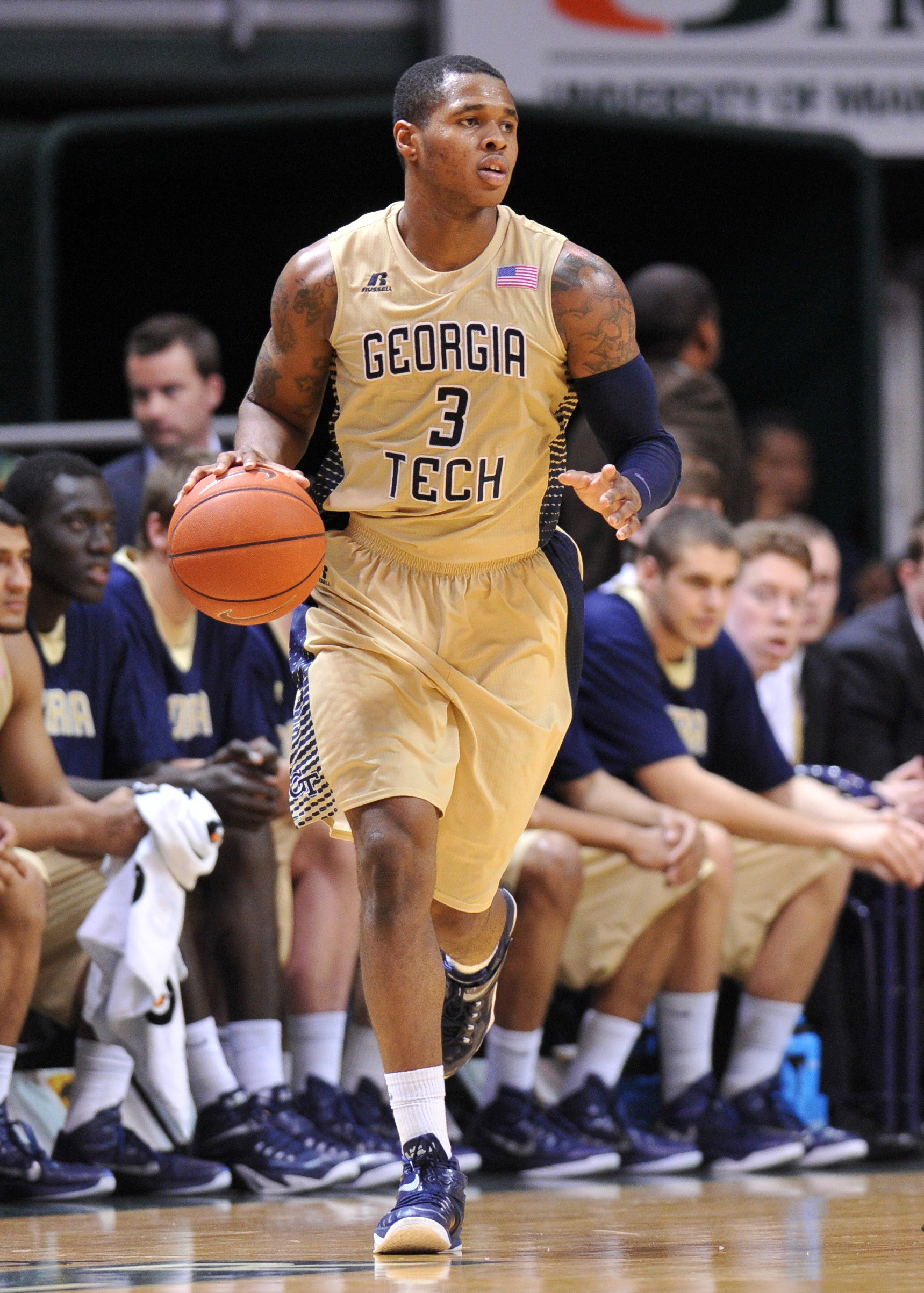 Georgia Tech Yellow Jackets forward Marcus Georges-Hunt (3) Steve Mitchell-USA TODAY Sports