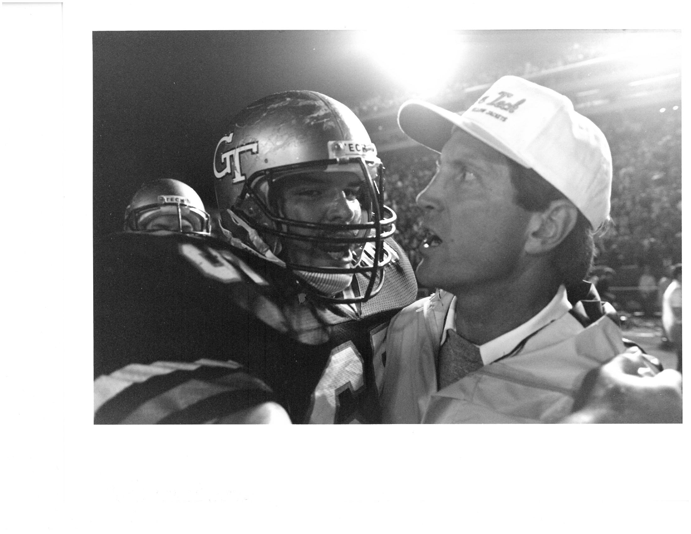 John Davis - All-American offensive lineman - with head coach Bill Curry