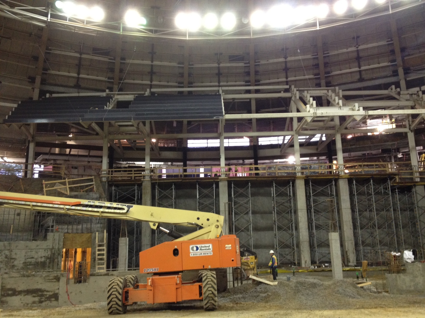 View of upper concourse being created in McCamish Pavilion - 12/21/11