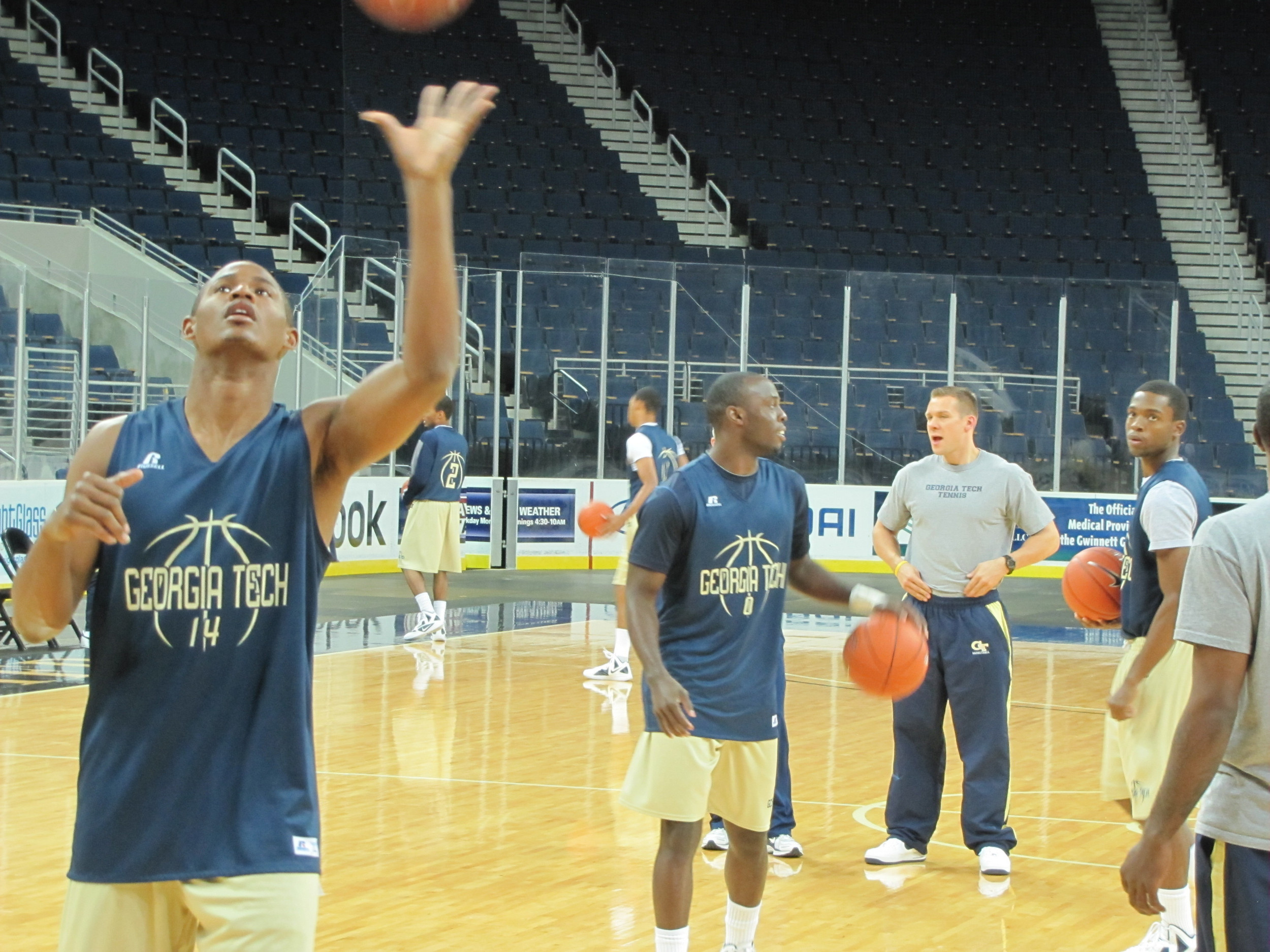 Georgia Tech men's basketball practice at the Arena at Gwinnett, November 2, 2011