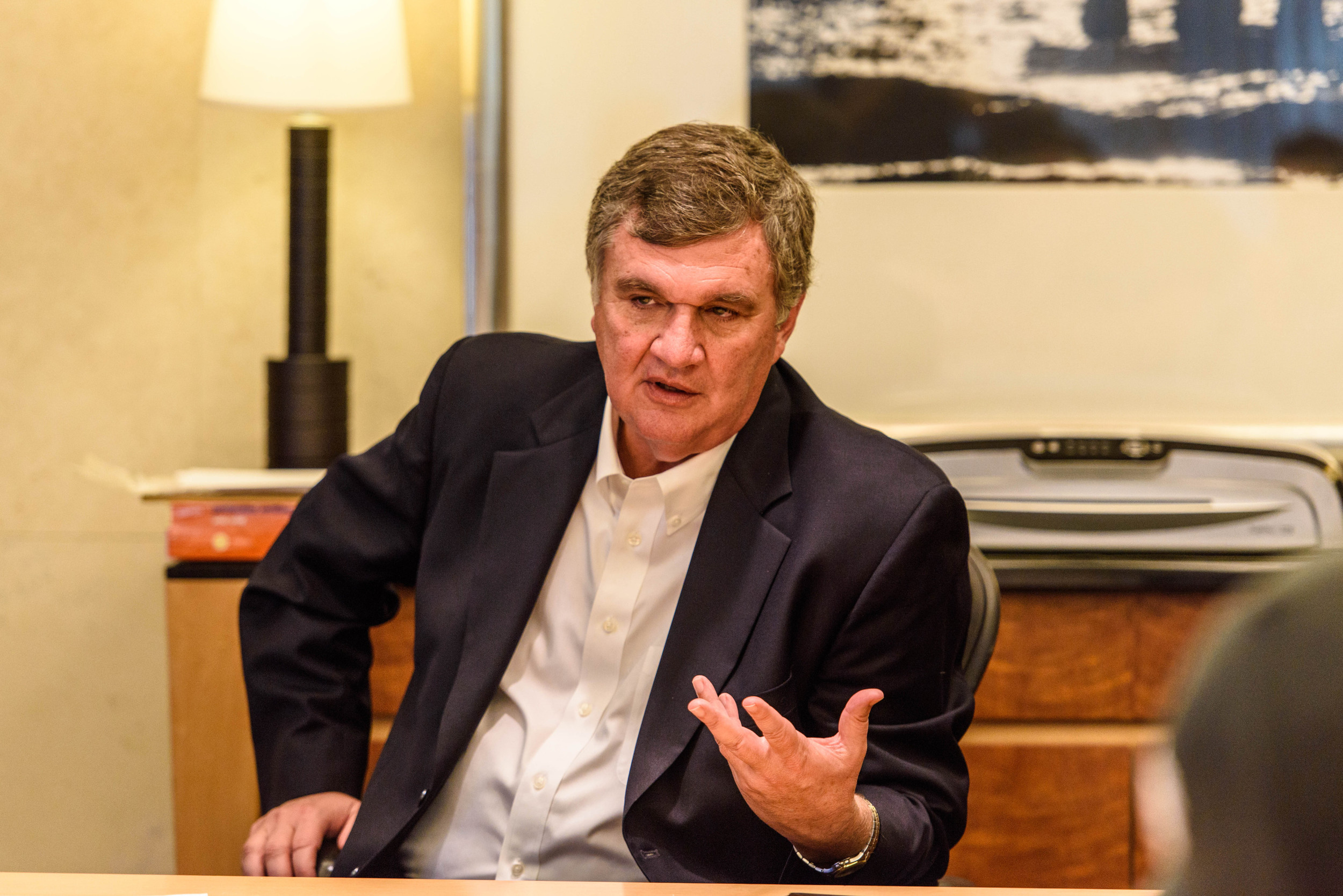 Coach Paul Johnson talks with Brent Musberger and the rest of the ESPN/ESPN Radio crew