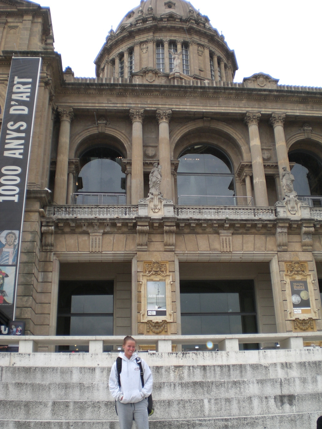 Kristi Miller at the Magic Fountain of Montjuic and Palace.. now an art museum as well