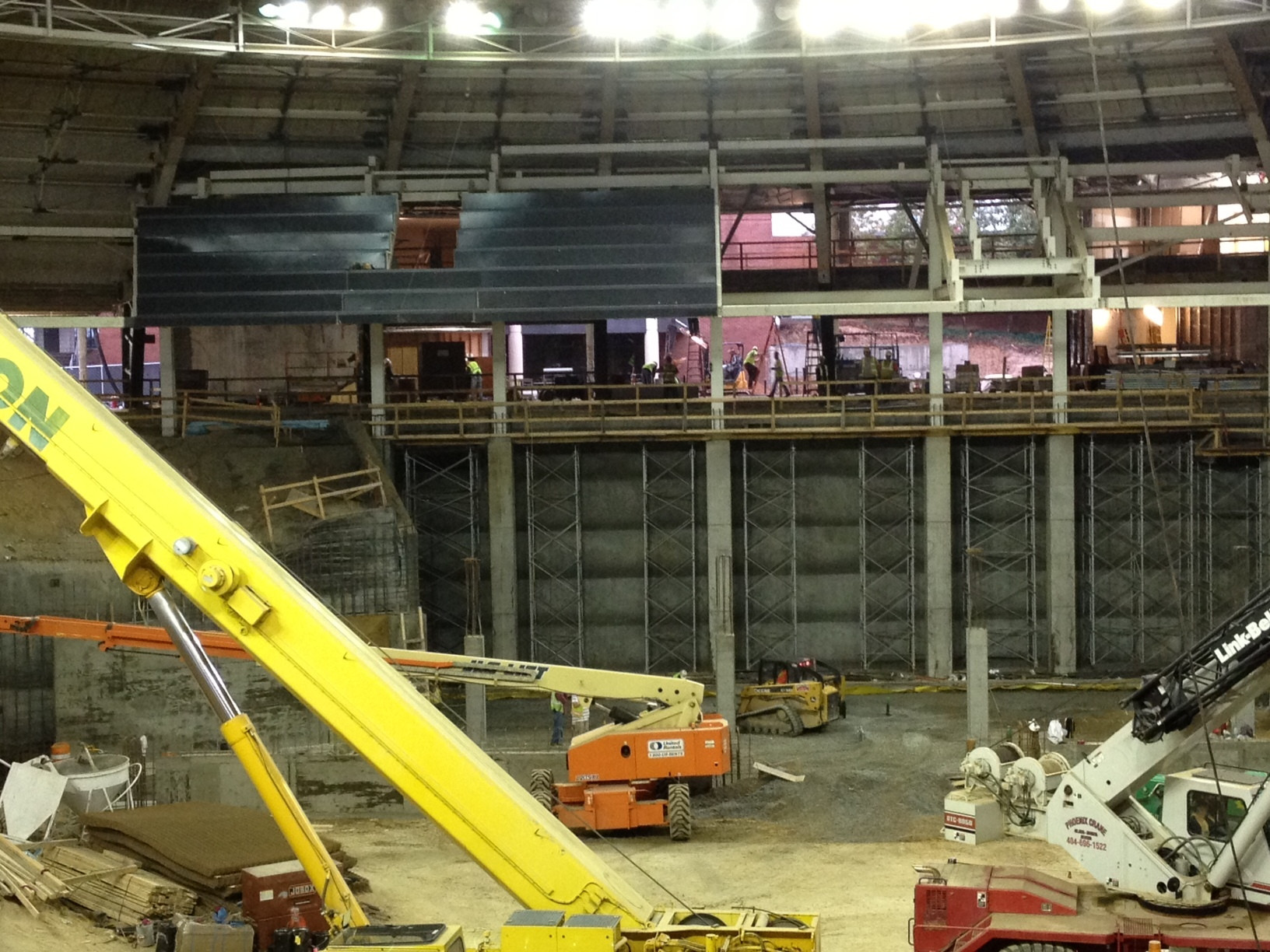 View of upper concourse being created in McCamish Pavilion - 12/21/11