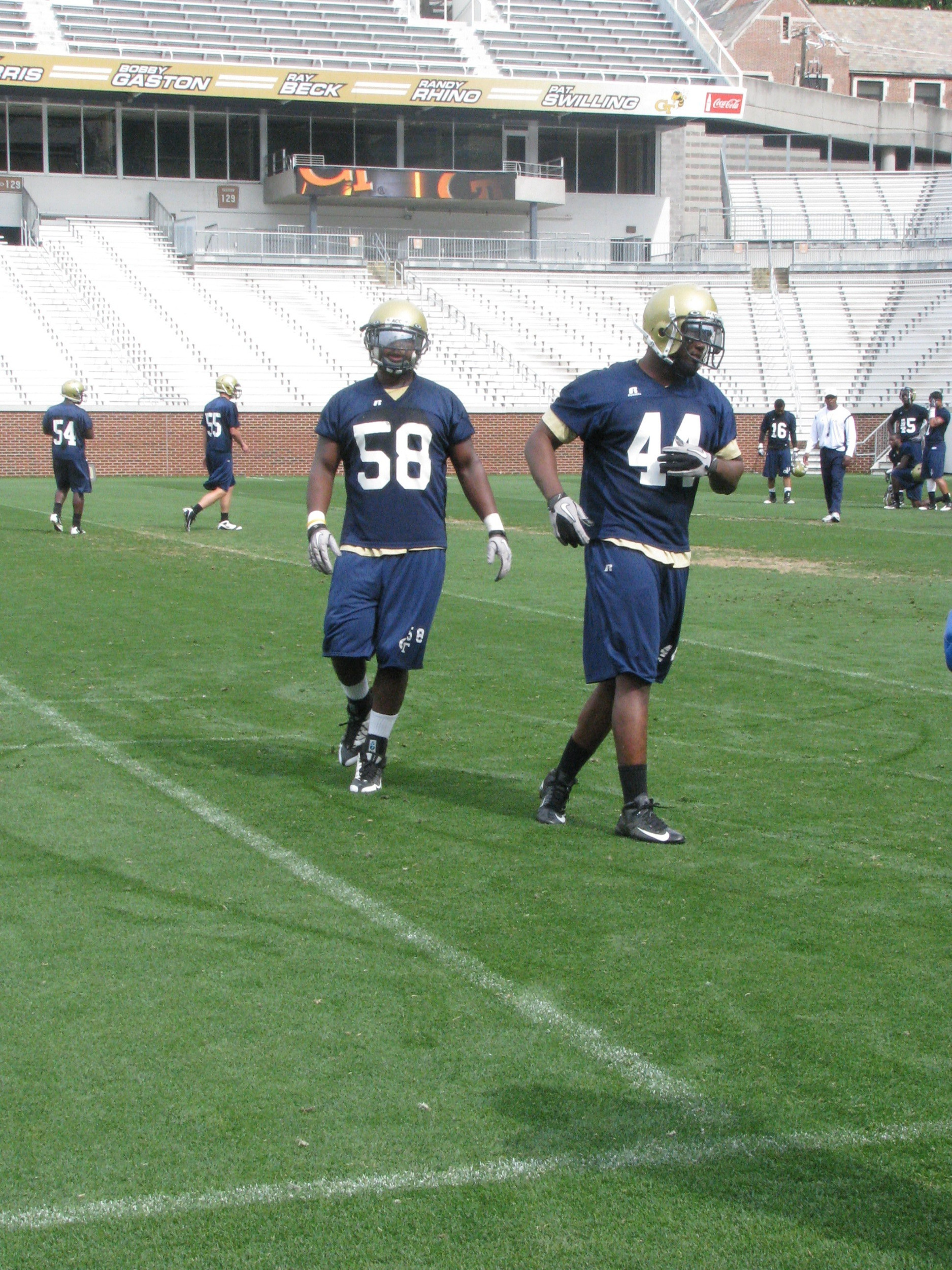 B.J. Machen and Albert Rocker - Georgia Tech Football Practice - 04/20/11