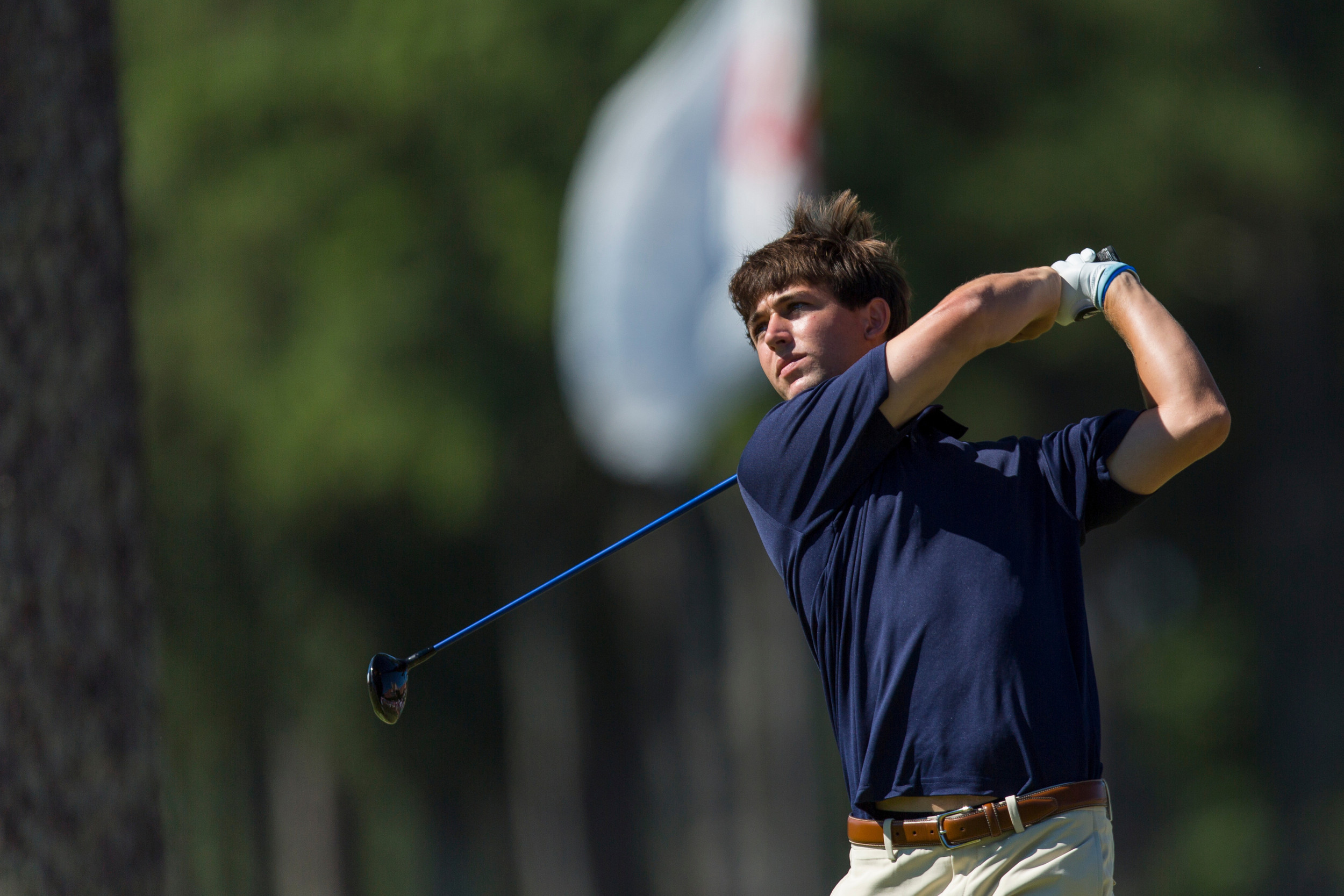 Ollie Schniederjans during the opening round of match play at the U.S. Amateur, August 13, 2014, Atlanta Athletic Club, Johns Creek, Ga.