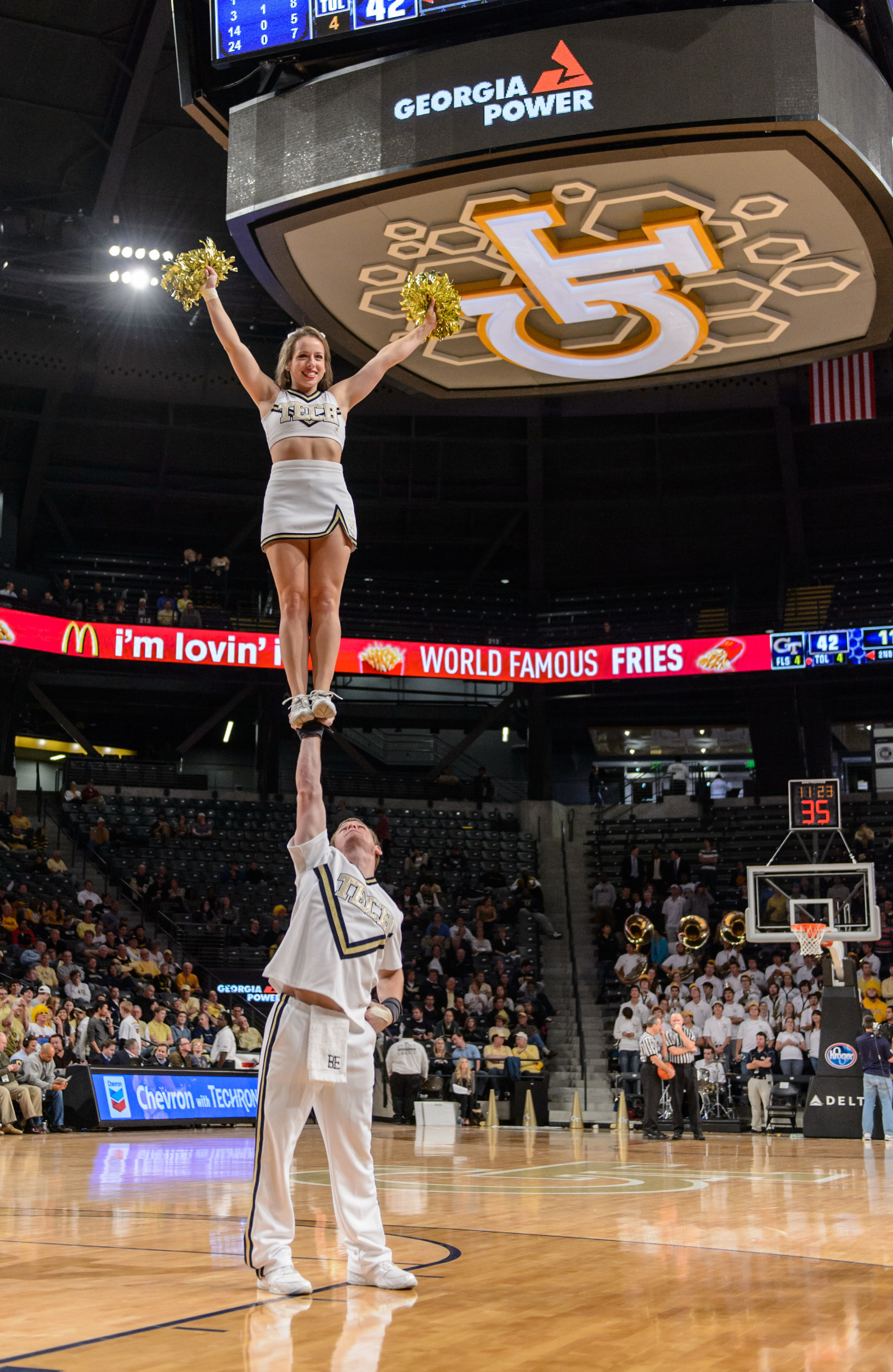 Georgia Tech Cheerleaders during a time out.
