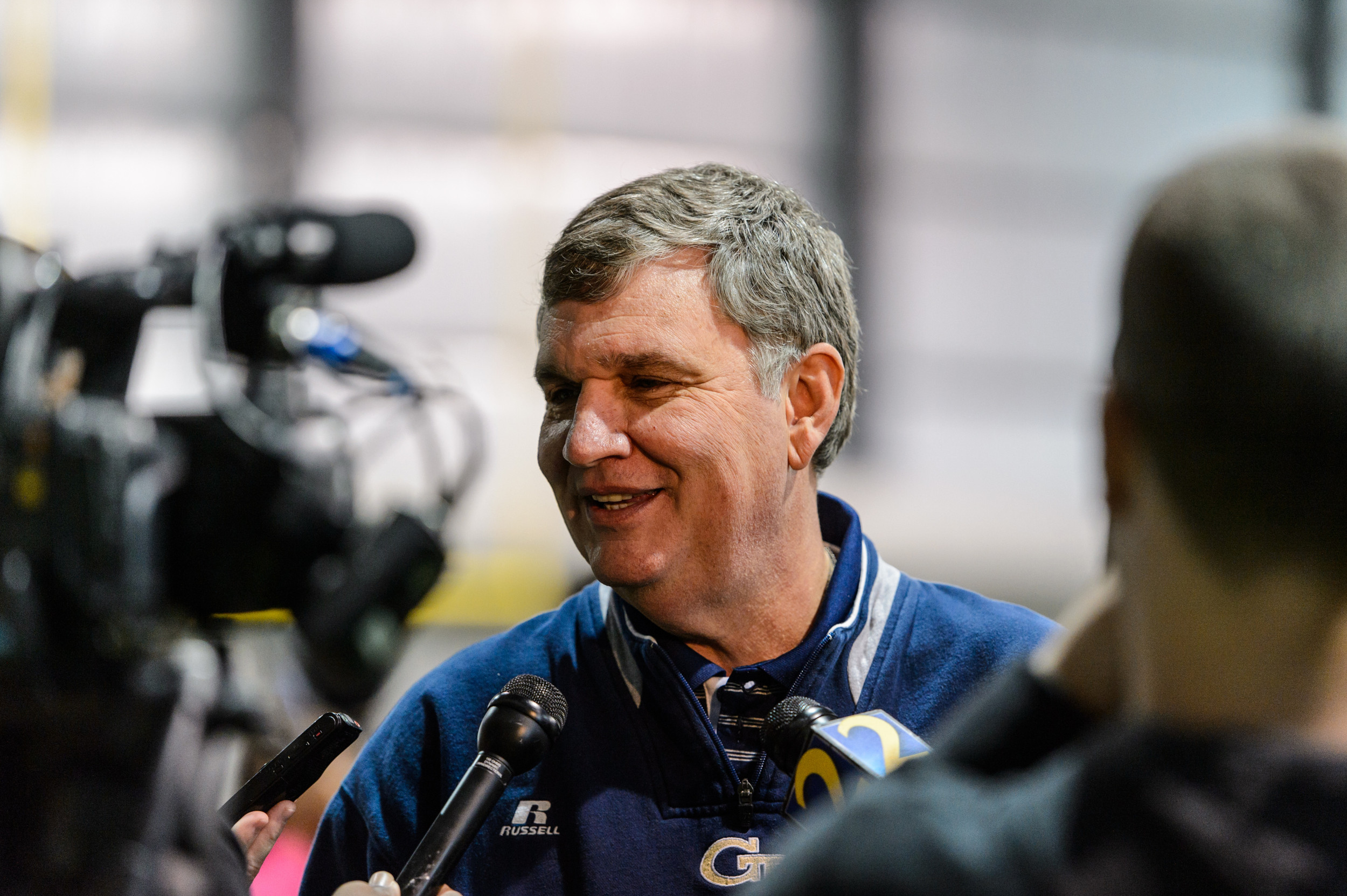 2013 Georgia Tech NFL Pro Day - Coach Paul Johnson speaks to the media