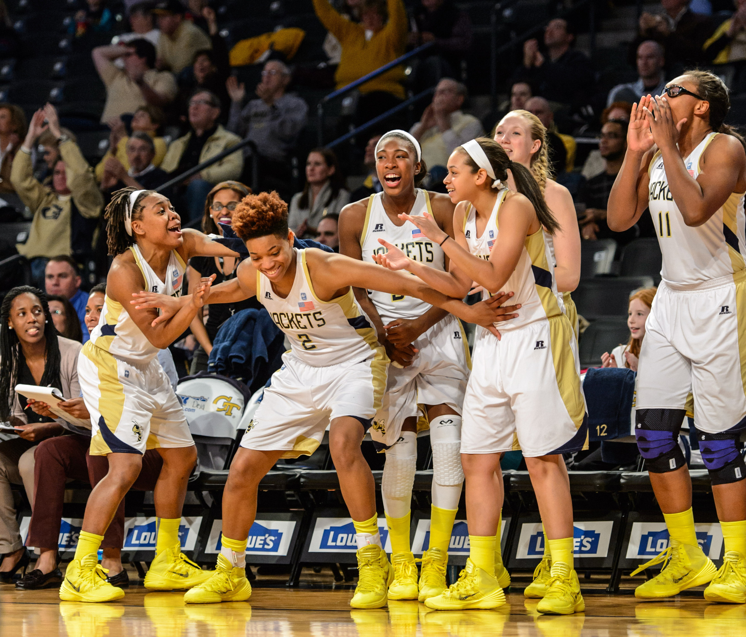 The Yellow Jacket bench celebrates