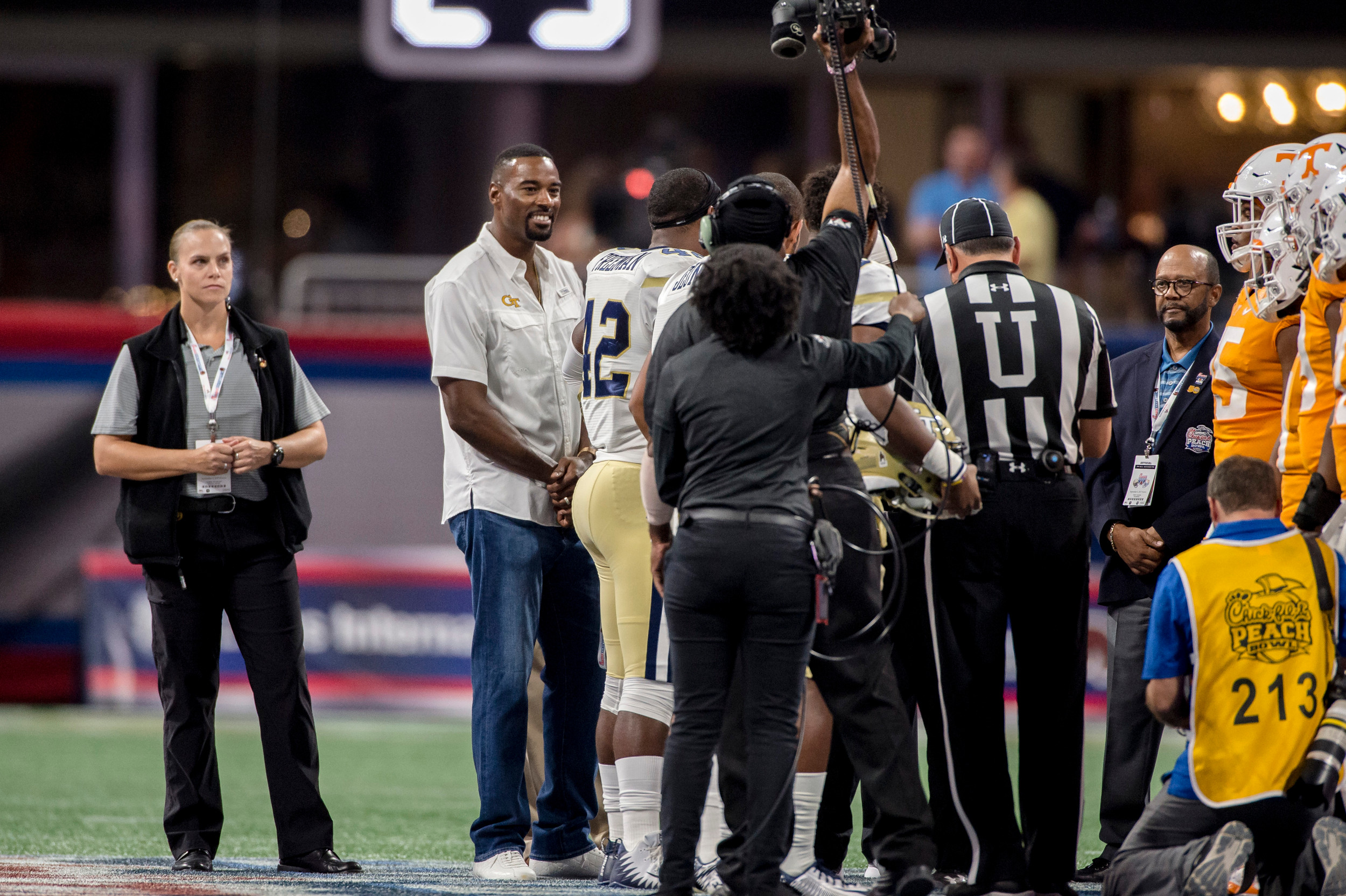 Honorary captain Calvin Johnson