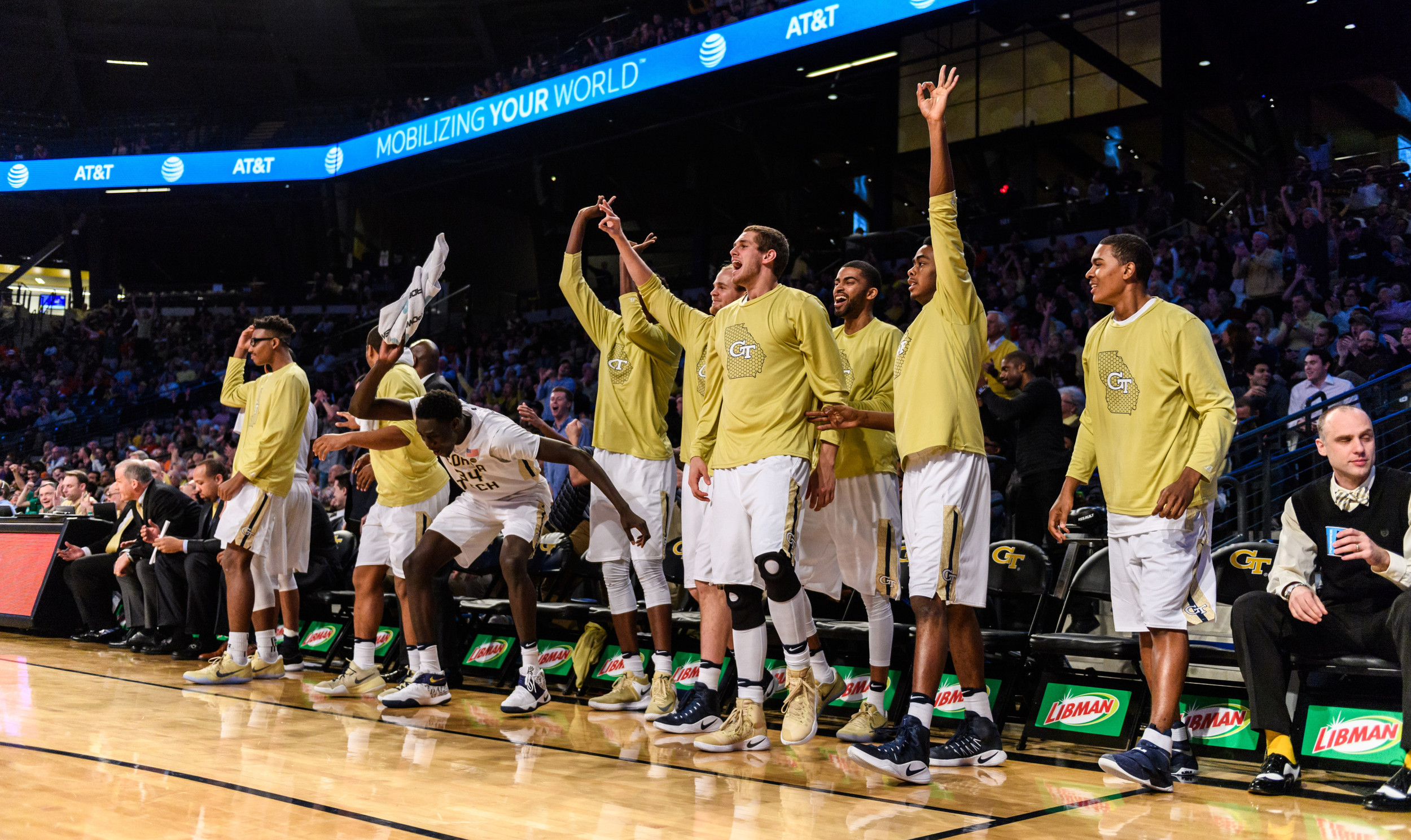 The bench reacts