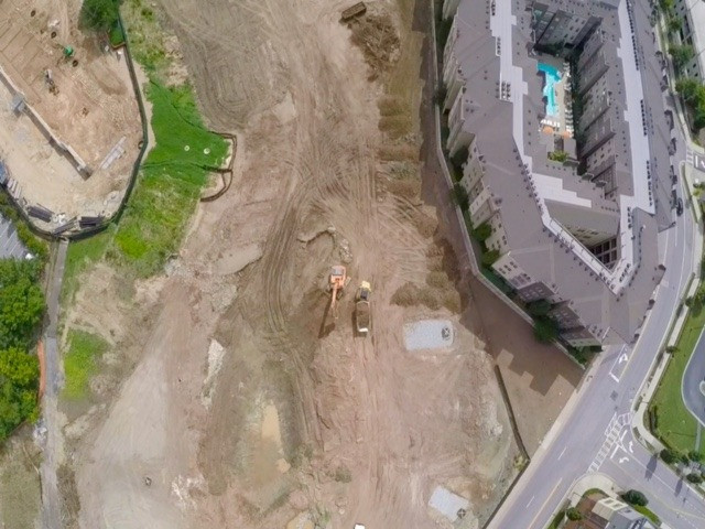 Aerial shots of Georgia Tech's Noonan Golf Facility along 16th and Mecaslin Streets