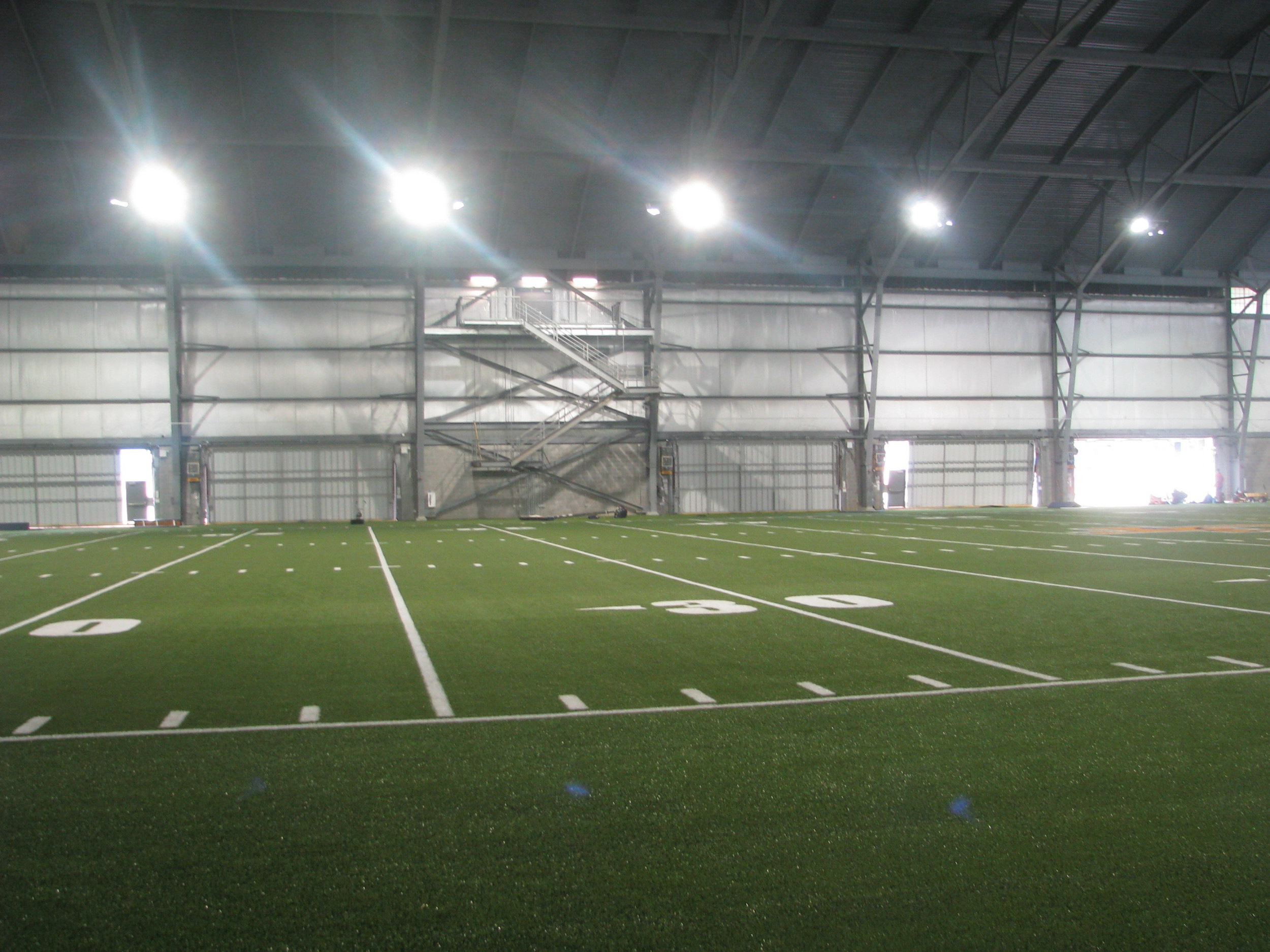 Photo taken of Brock Indoor Practice Facility - July 21, 2011 - The turf is down inside the facility