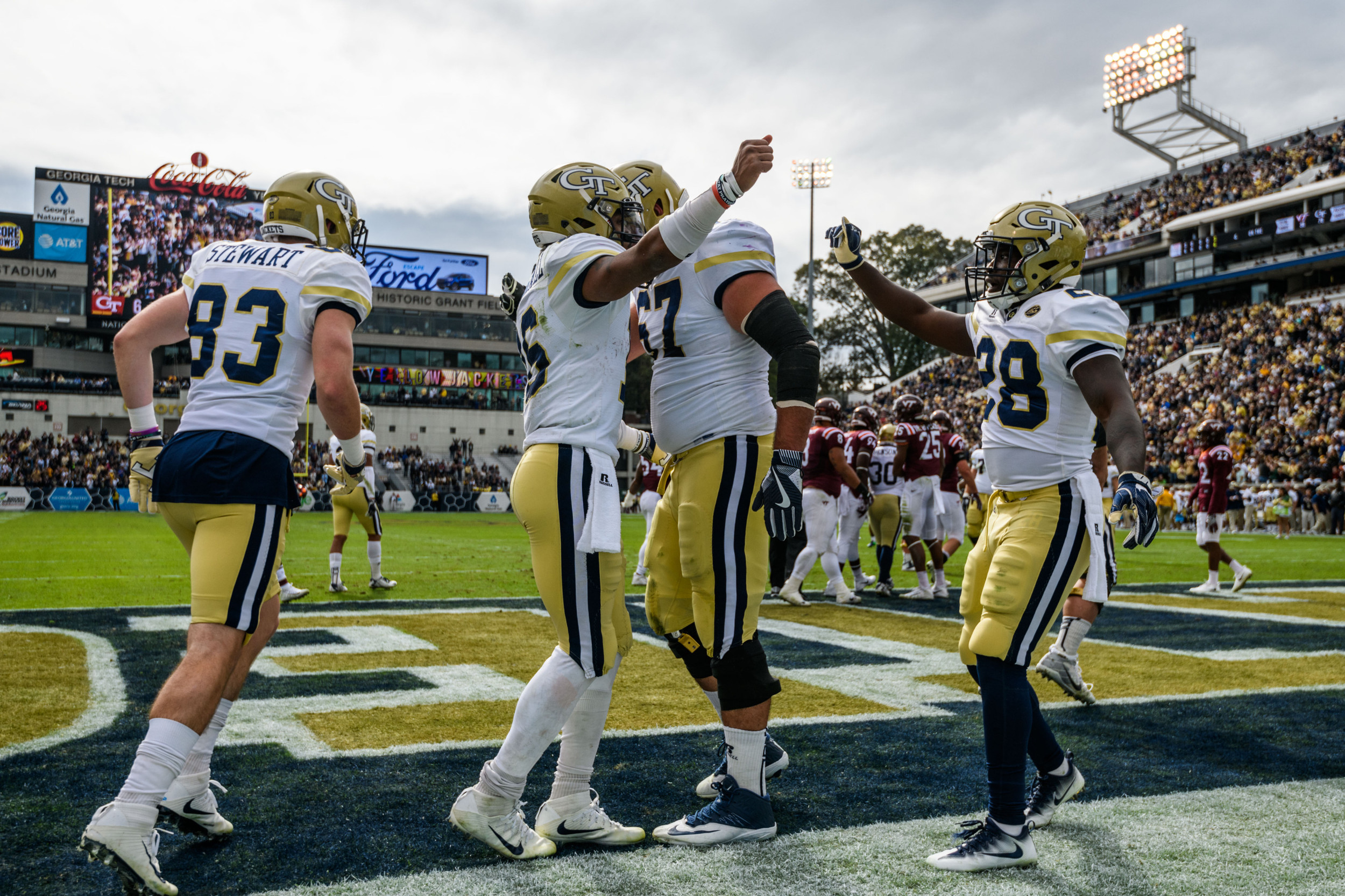 J.J. Green (28), TaQuon Marshall (16), Brad Stewart (83), Jake Stickler (67)