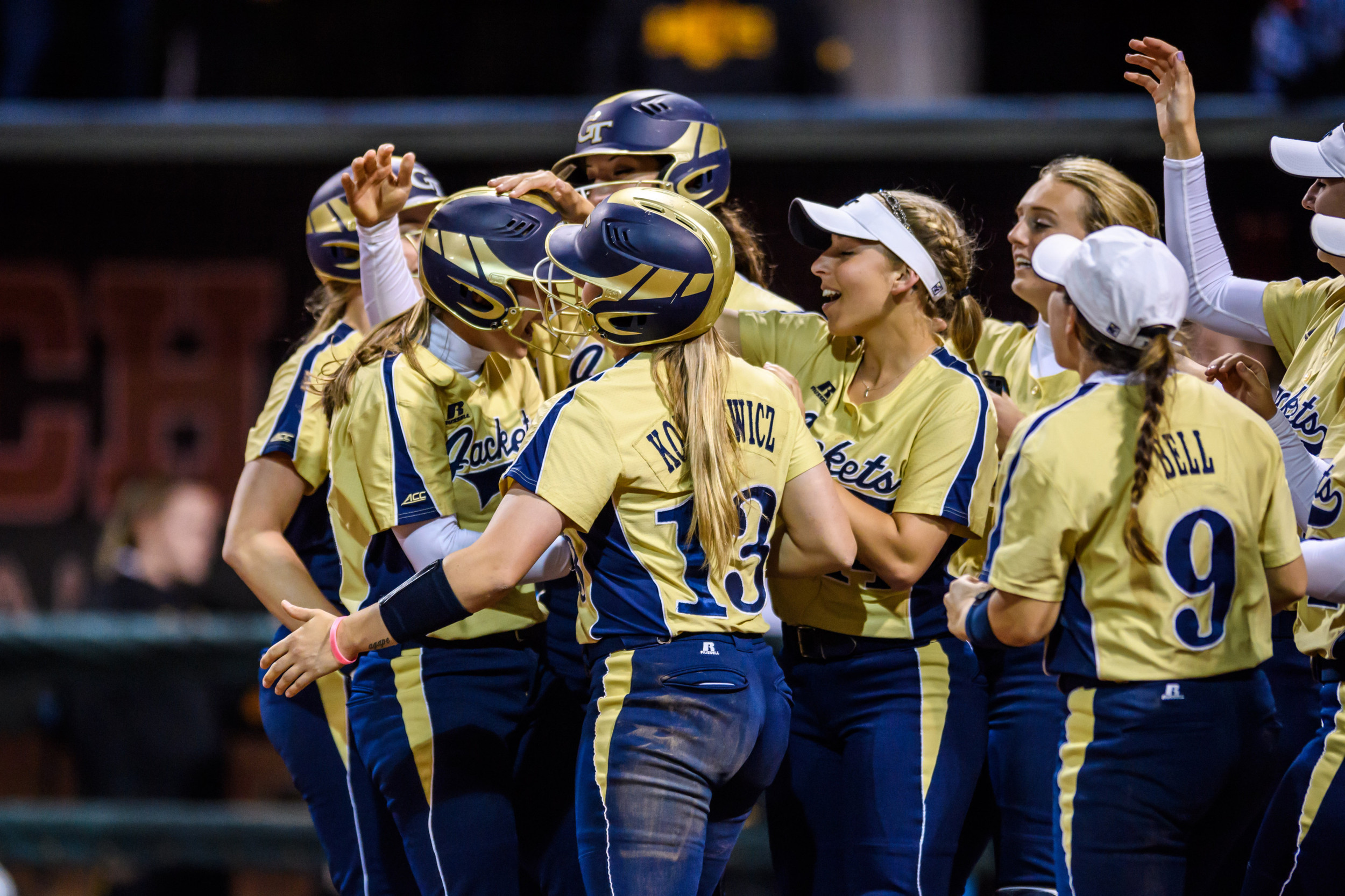 The team celebrates the walk-off win