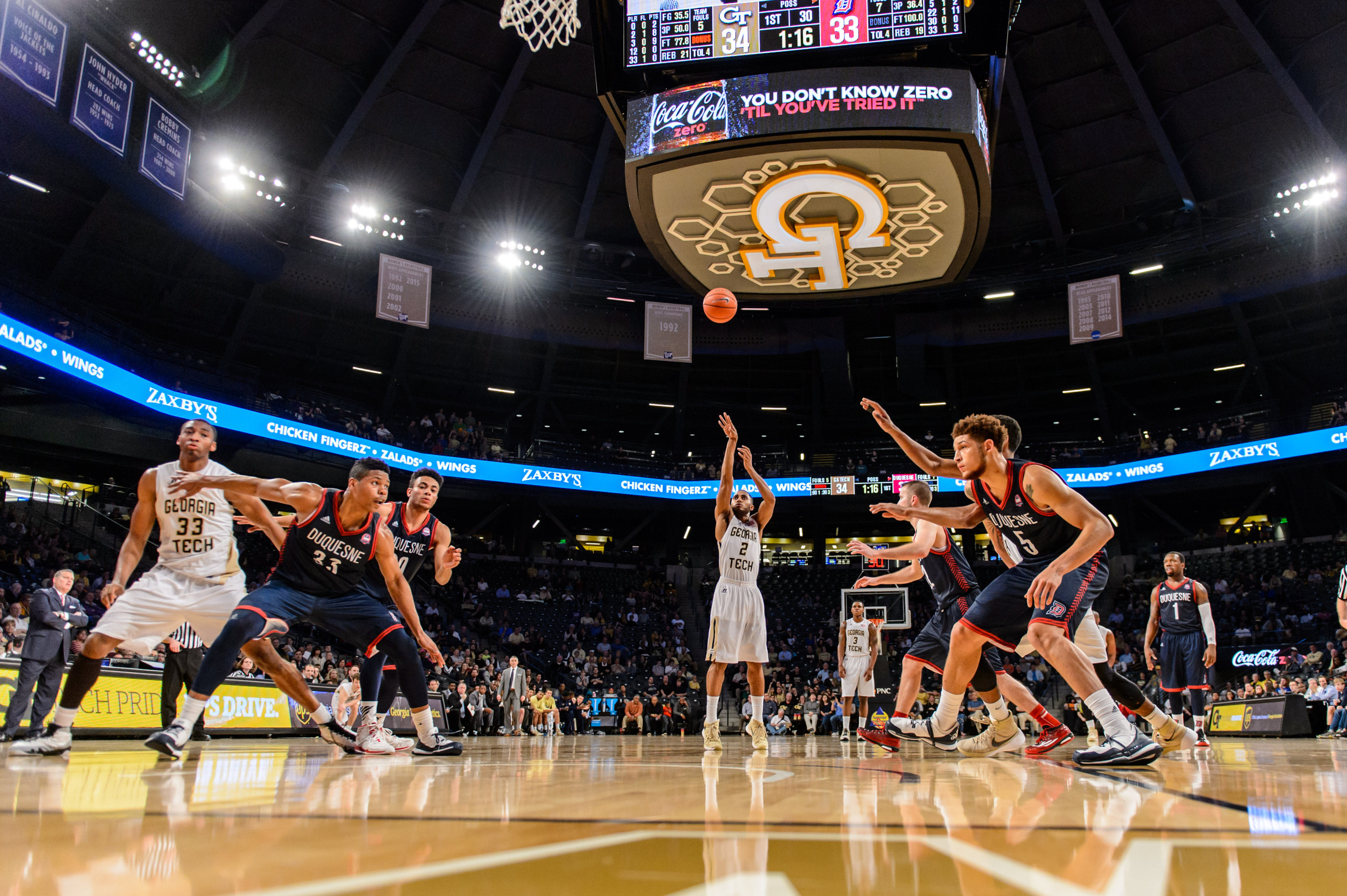 Adam Smith (2) shoots a free throw