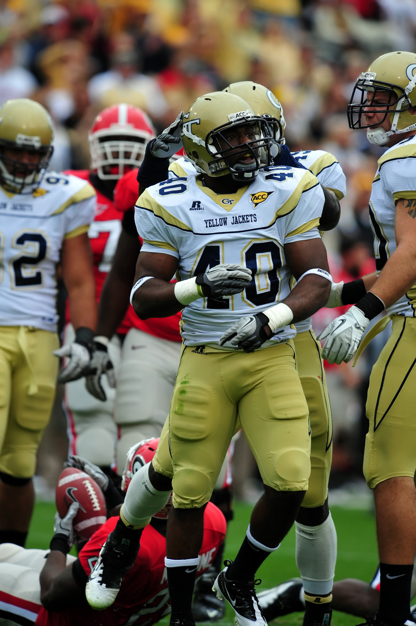Georgia Tech linebacker Julian BurnettGeorgia Tech vs GeorgiaAtlanta, GANovember 26, 2011Photos by David Johnson/LensEffects