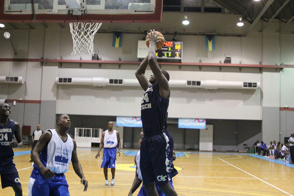 Sylvester Ogbonda - Georgia Tech men's basketball game action during their 2015 Bahamas Tour.