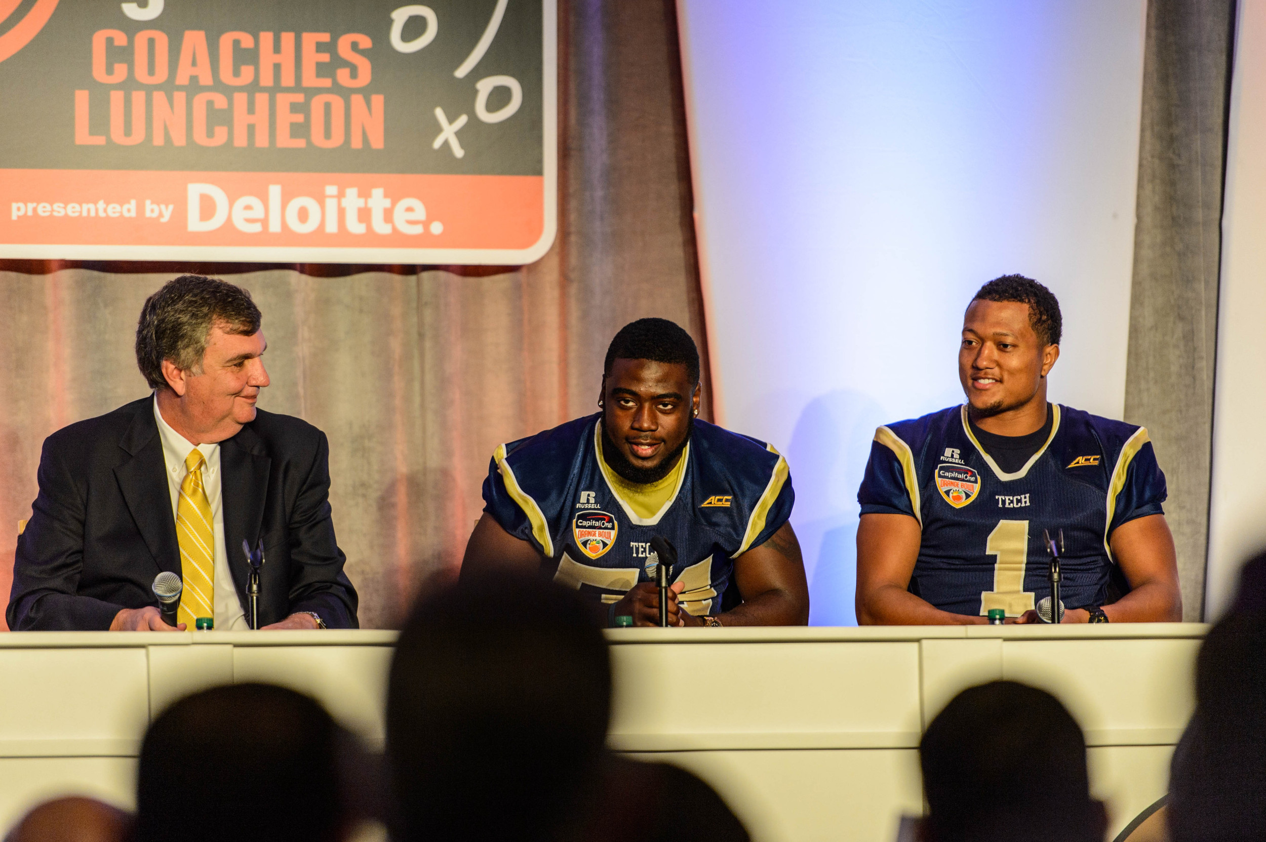 Coach Paul Johnson, Quayshawn Nealy (54), and Isaiah Johnson (1)