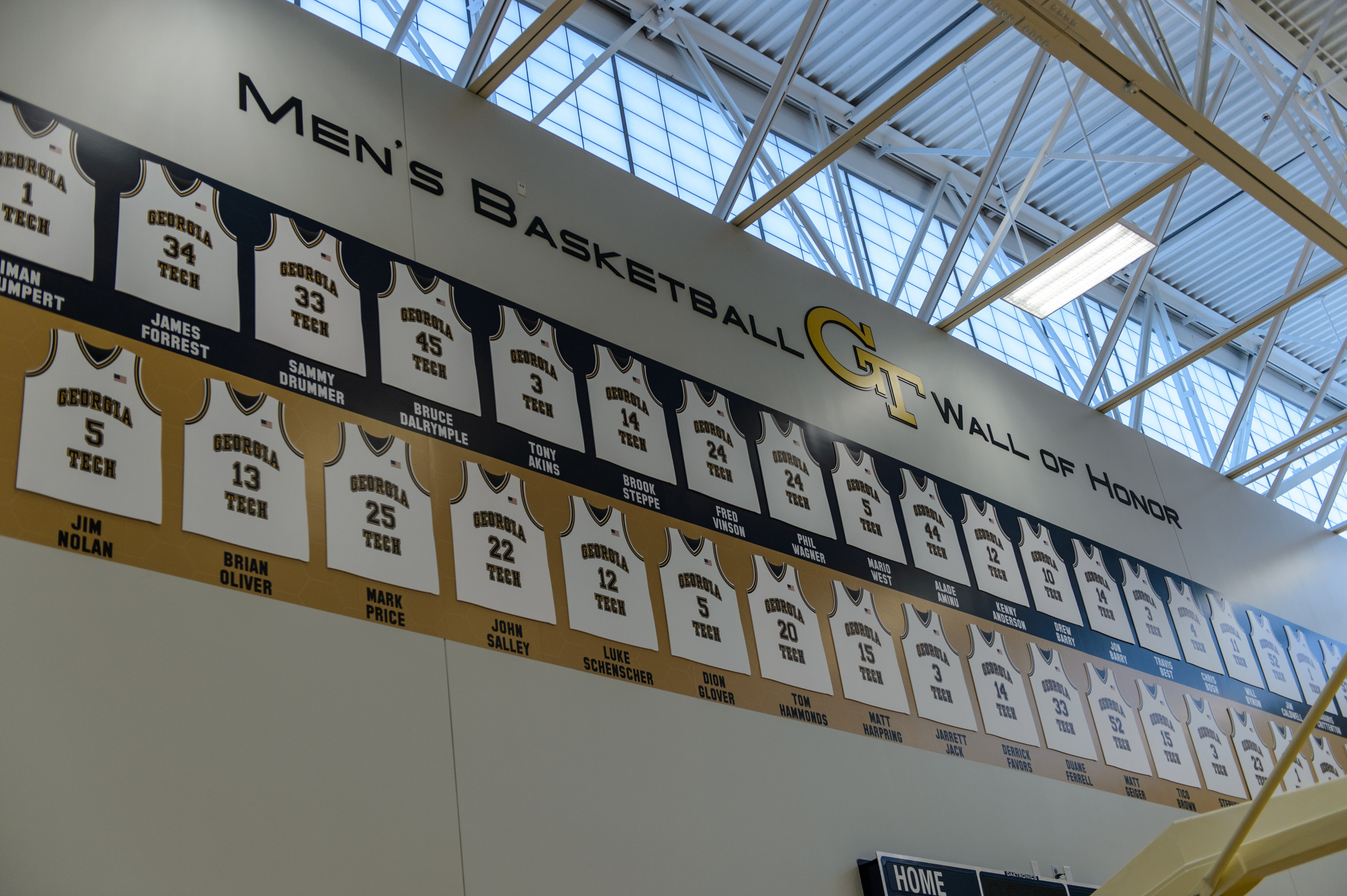 Wall of Honor in the Zelnak Center practice court.