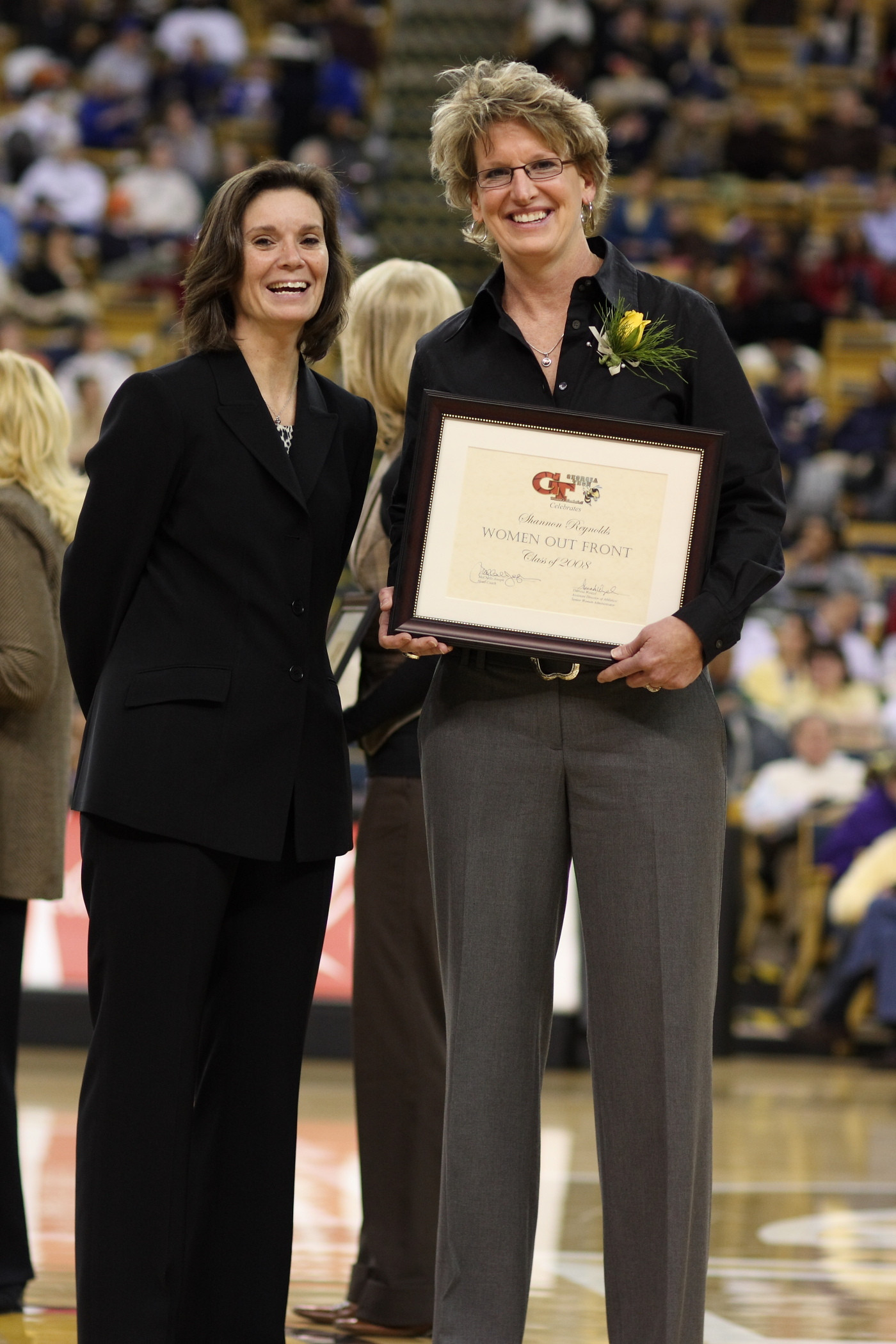 Asst. AD/SWA Theresa Wenzel with Women Out Front Honoree