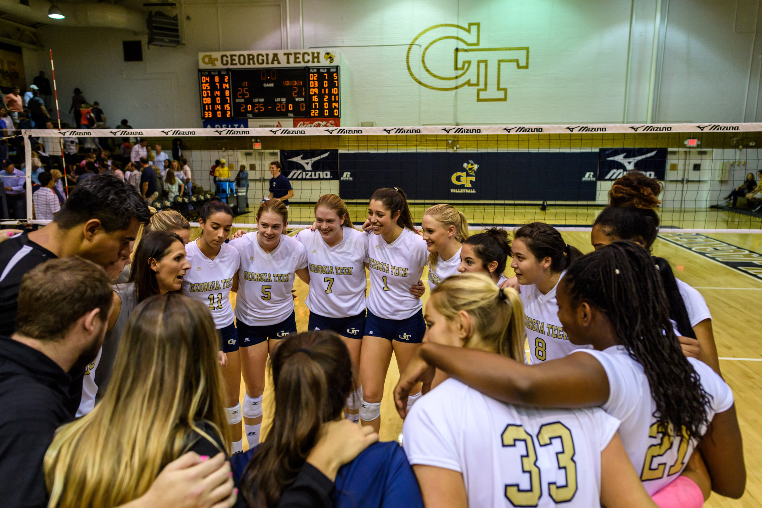 Coach Collier talks to the team after the win
