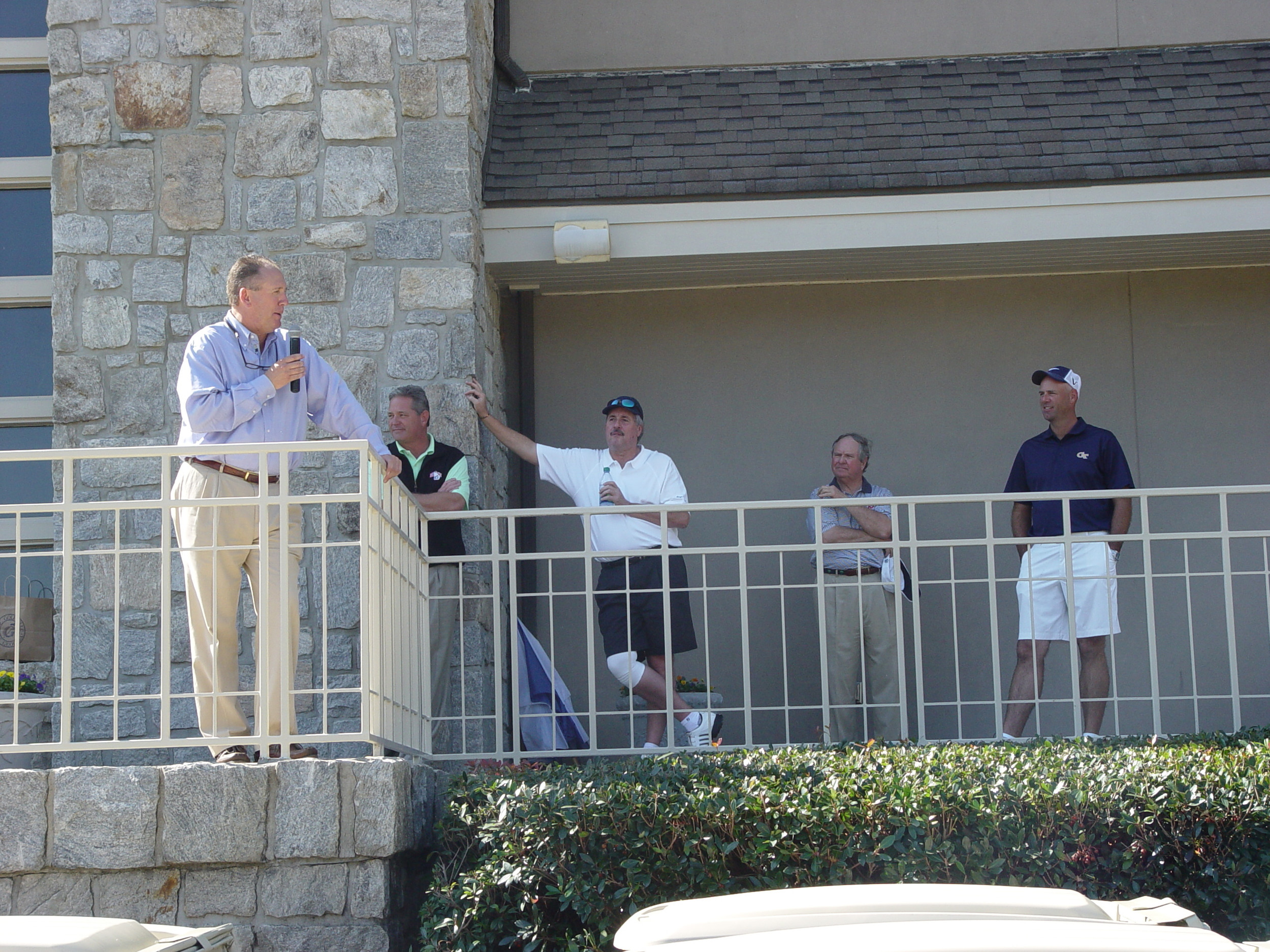 Head coach Bruce Heppler speaking to the participants at the Ramblin' Wreck Cup 2011 at the Golf Club of Georgia