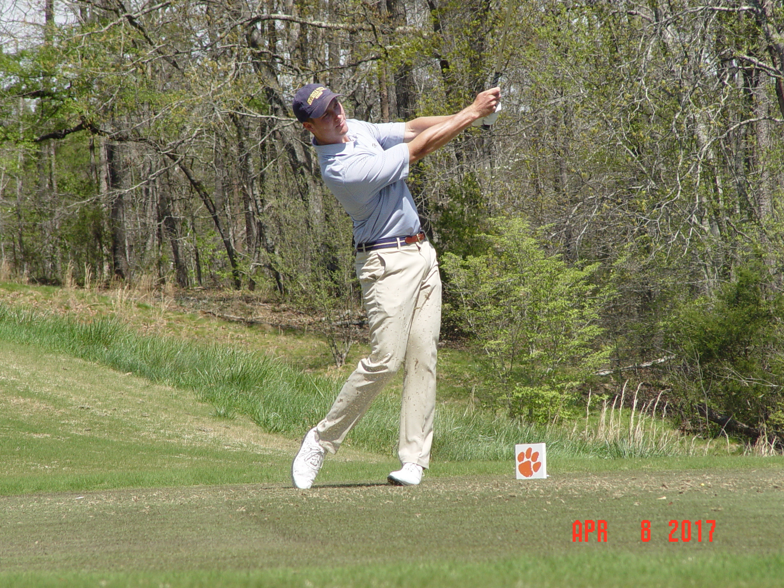 Vincent Whaley during the second round of the Clemson Invitational, The Cliffs at Keowee Falls, April 8, 2017