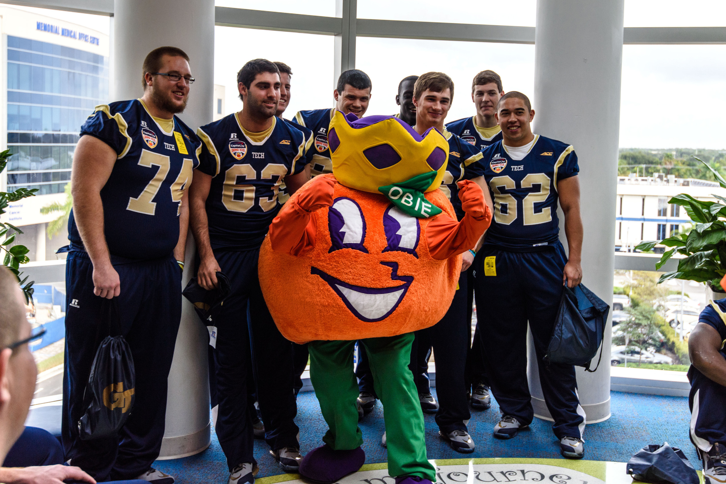 The Yellow Jackets visited the Joe DiMaggio Children's Hospital in the morning
