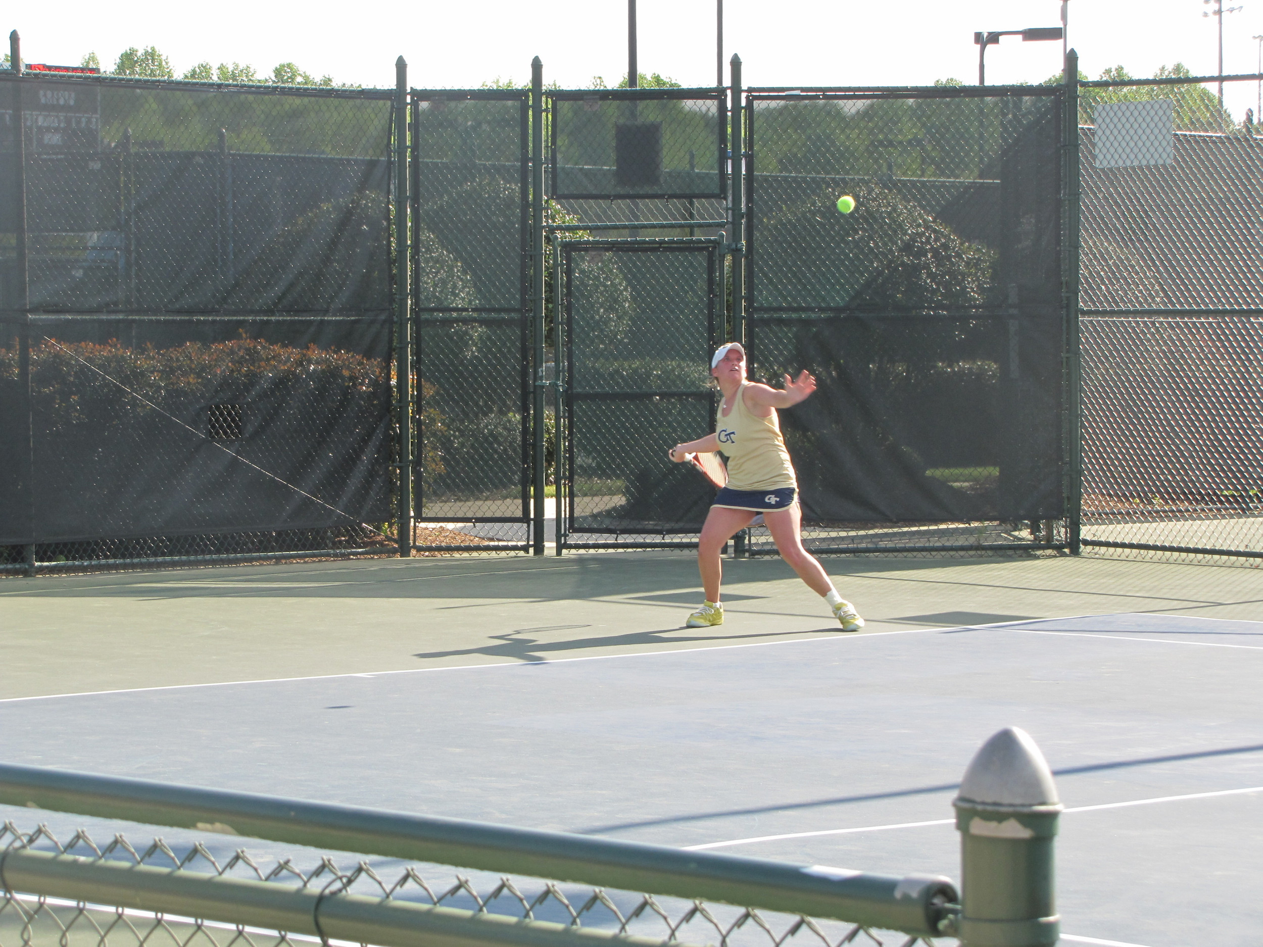 Megan Kurey defeated her opponent in singles to help the Jackets defeat #3-seed Duke in the ACC Tournament.
