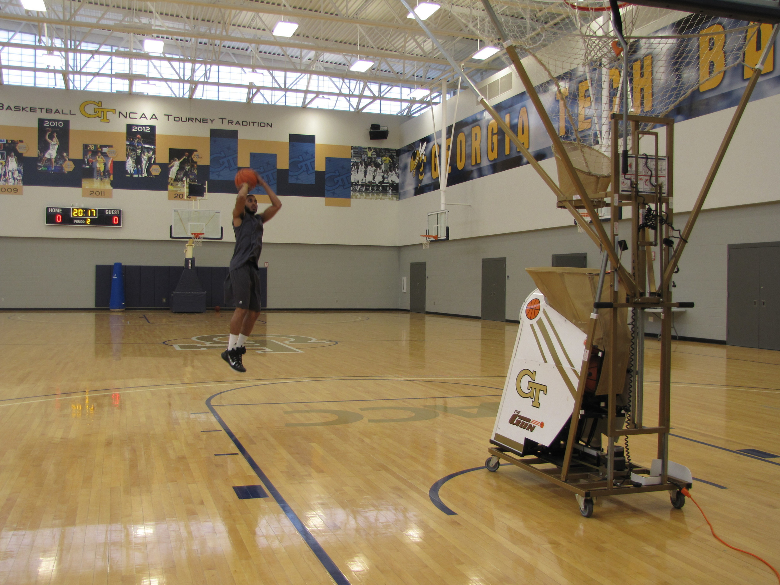 Adam Smith wants to make 300-plus shots a day this summer to get ready for his senior season. Here he gets his shots up on June 30, 2015, at Zelnak Center.