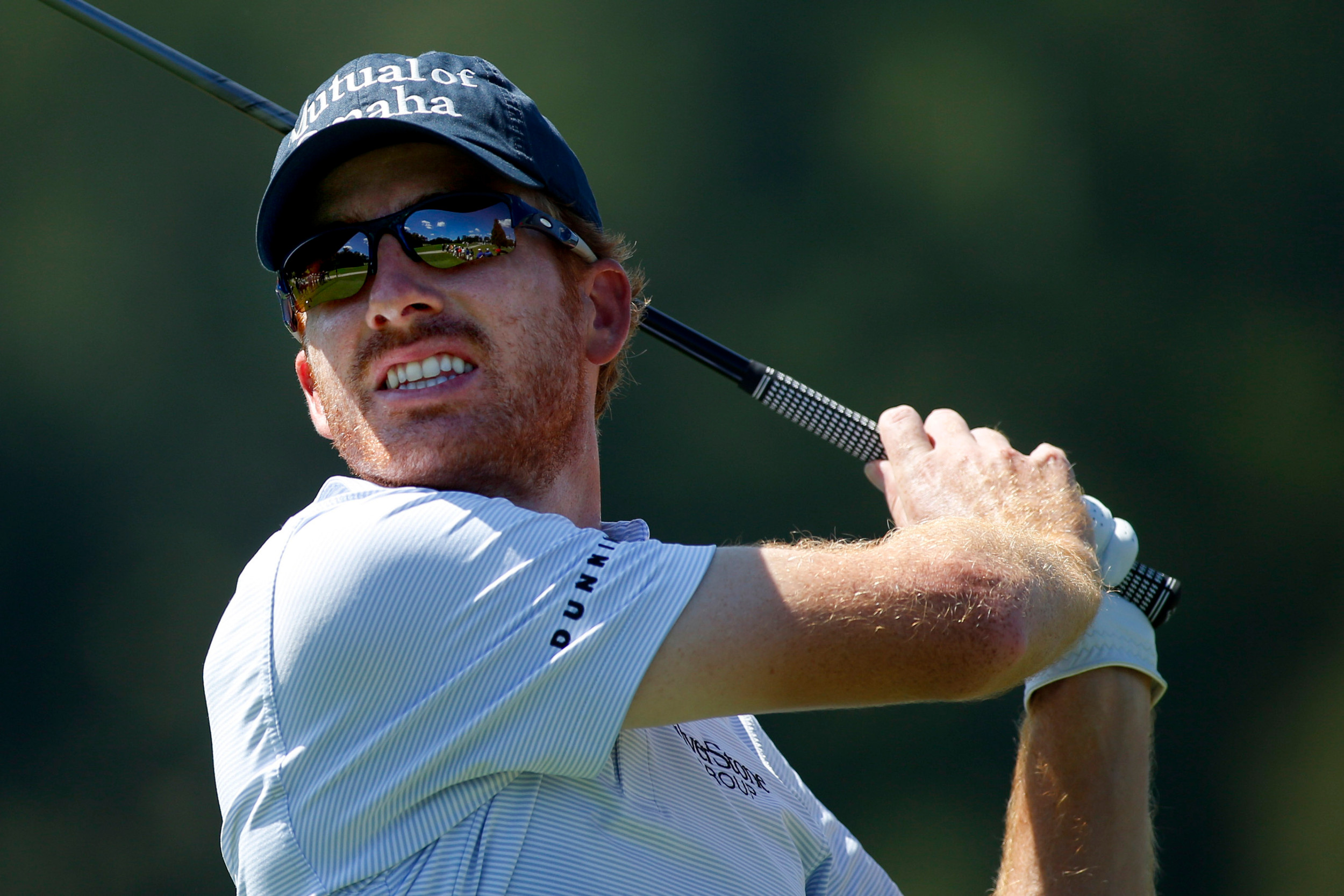 Roberto Castro watches his tee shot during the 2016 Tour Championship. Credit: Brett Davis-USA TODAY Sports