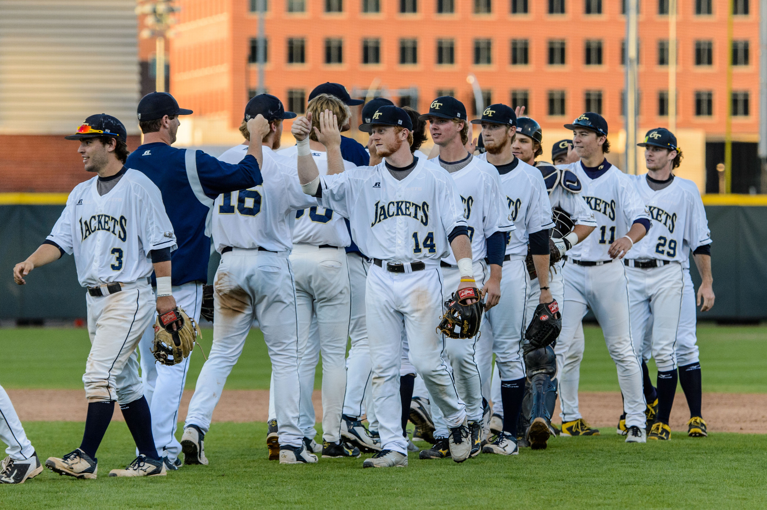 High fives all around for the winning White team
