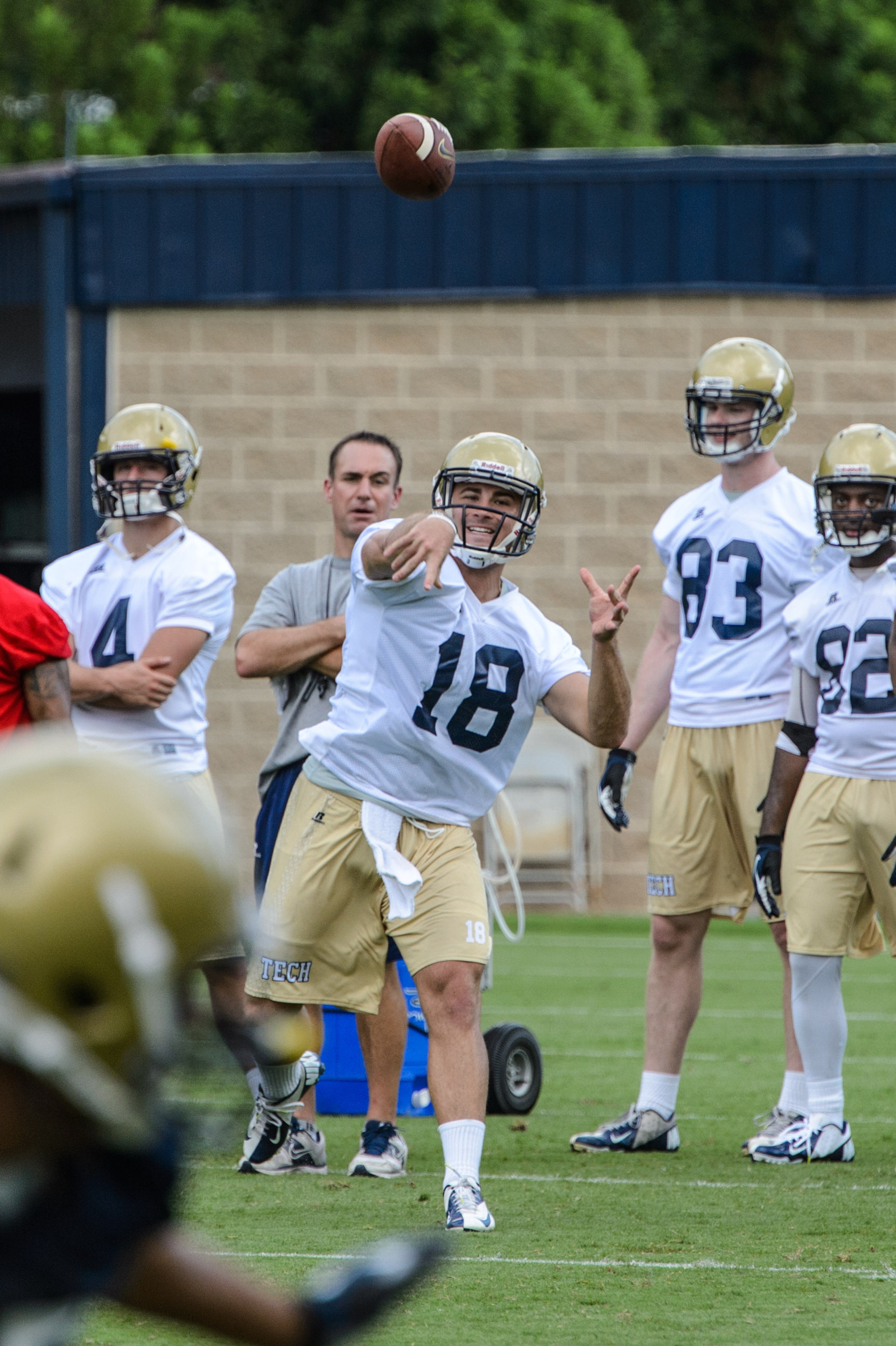 First practice of 2013 GT Football Camp.