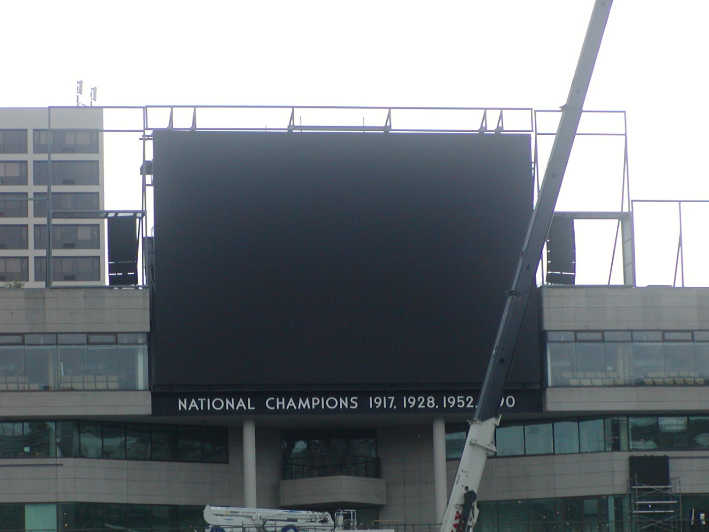 The video board panels were all in on July 9