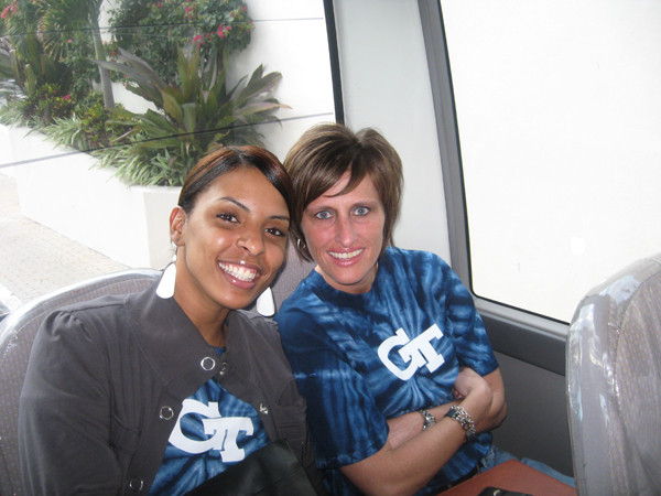 LaChina Robinson with Teri Moren, great shirts ladies!